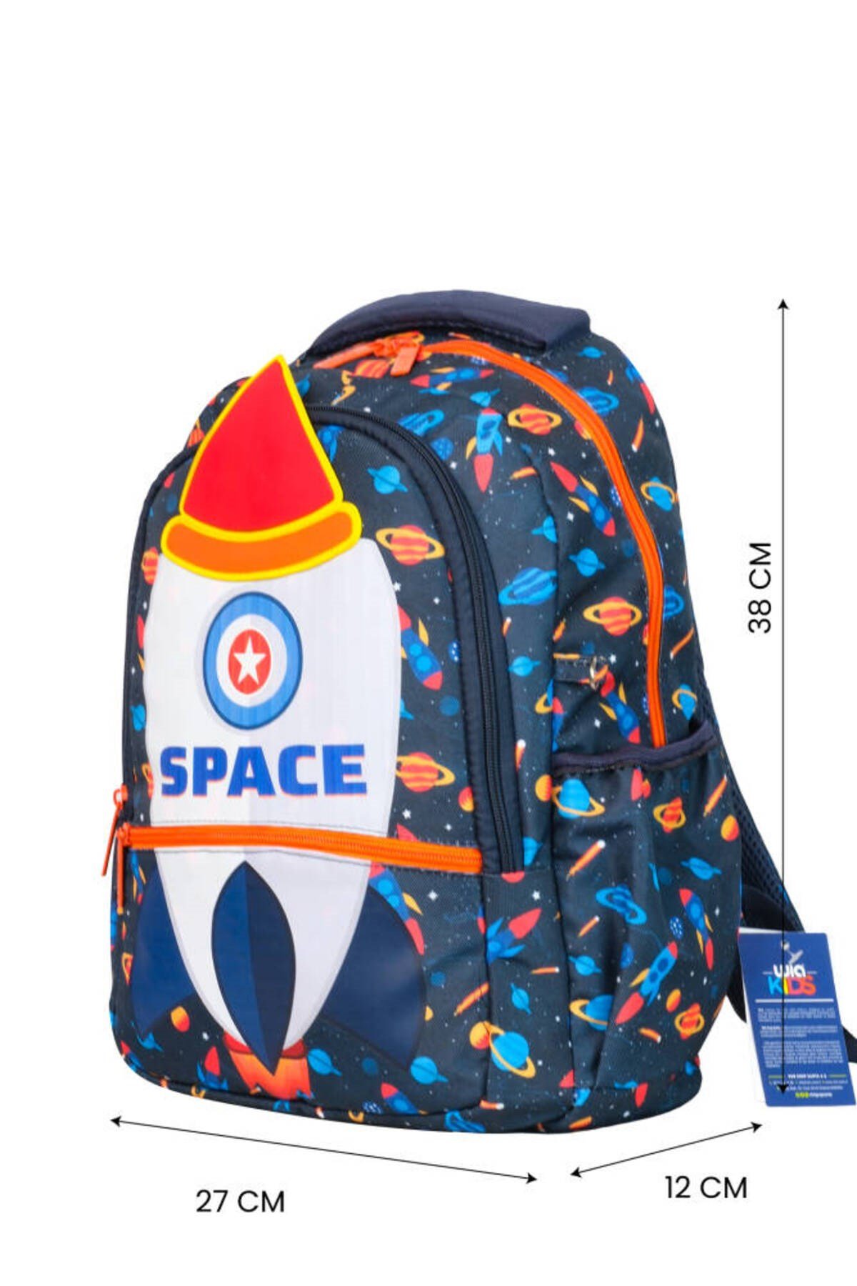 Space Desenli Çanta+Beslenme+Kalemlik 3 Lü İlkokul Çanta Seti