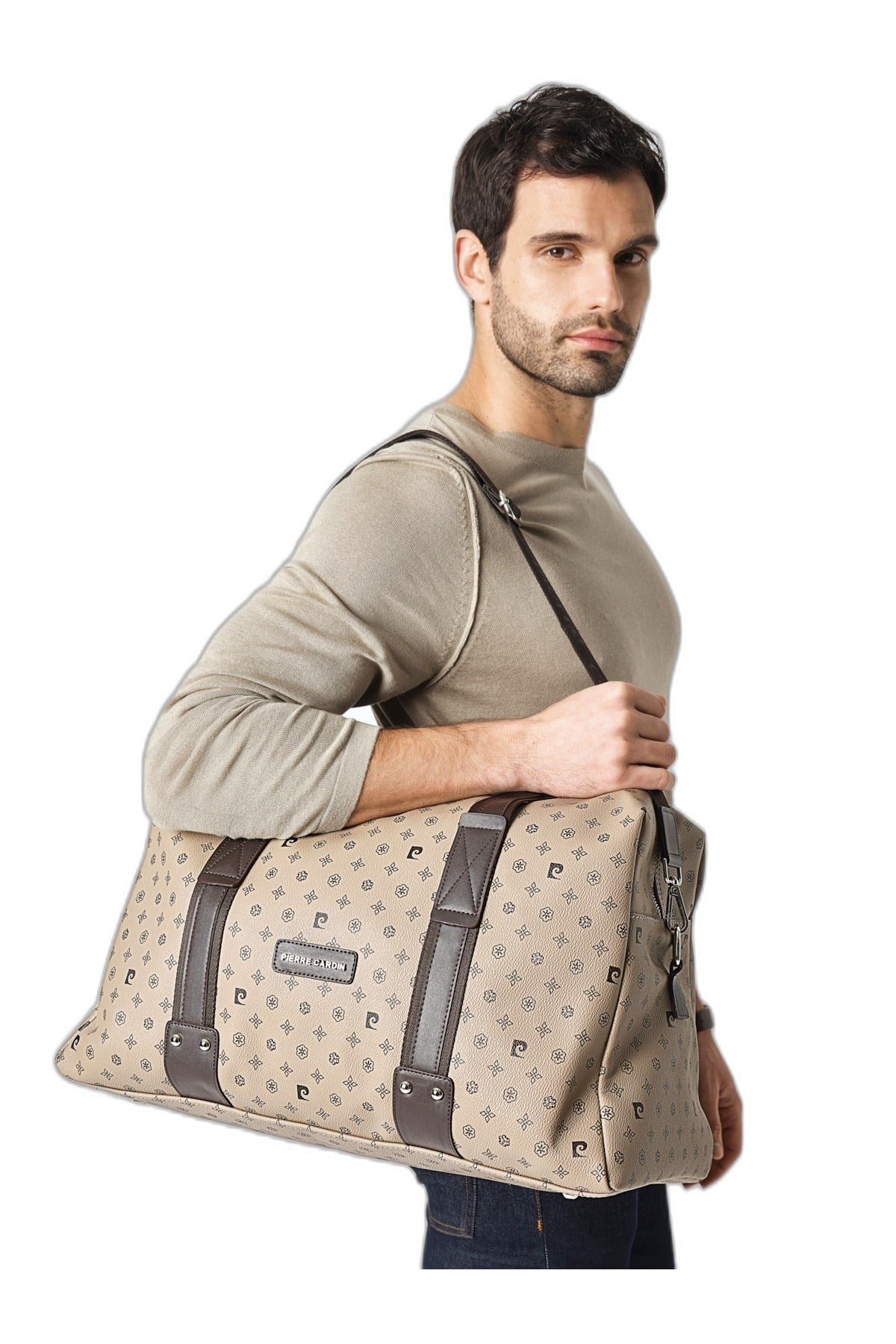 Unisex Vizon Desenli Geniş Hacimli Ayarlanabilir Askılı Seyahat Çantası ve Spor Çantası 04PC001205