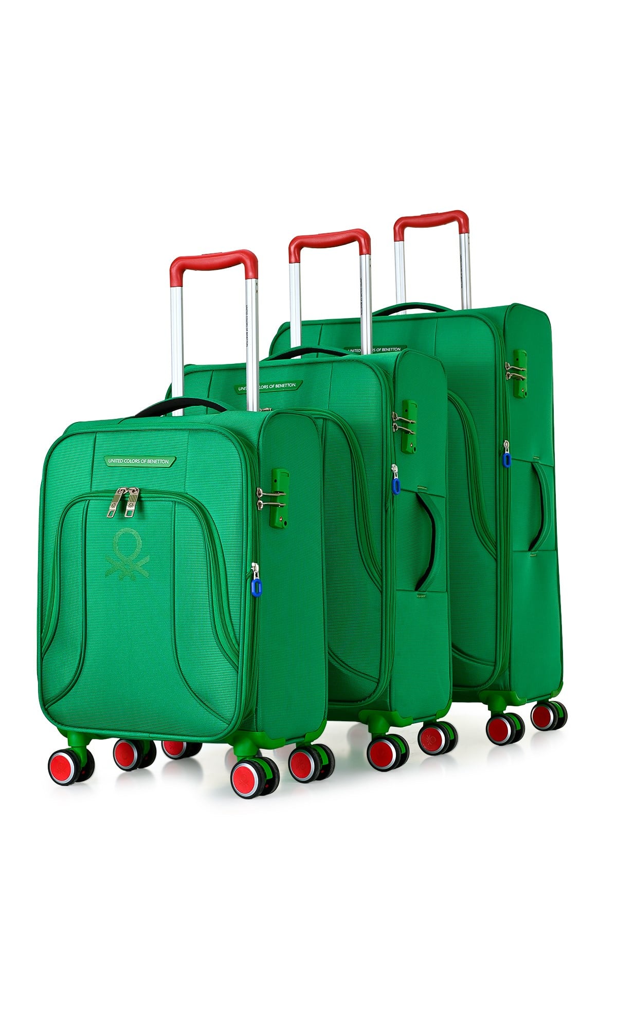United Colors of Benetton Ultra Hafif Lüx Kumaş Logo Detaylı 3 Lü Valiz Seti 