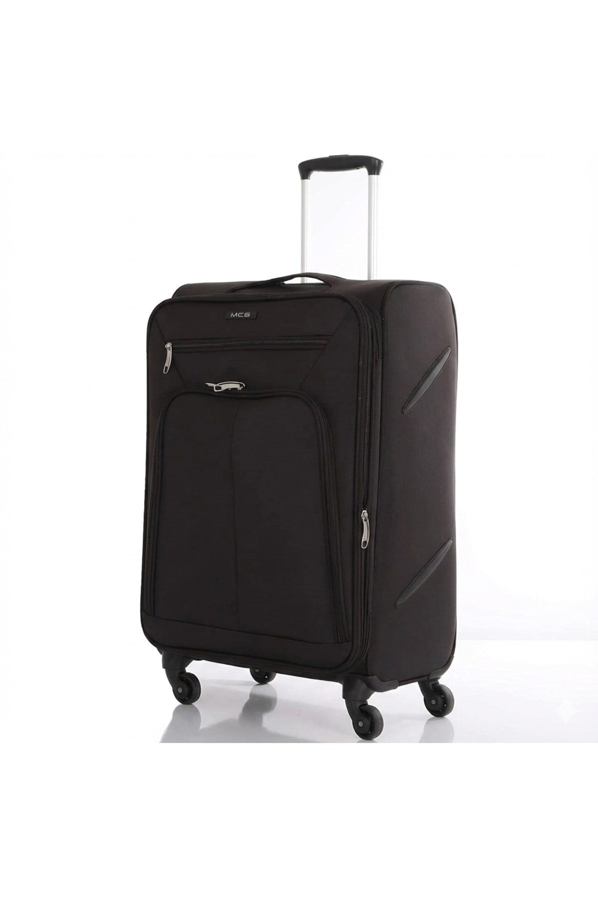 V116 Lüx Kumaş Valiz Kahverengi Kabin Boy 55 Cm