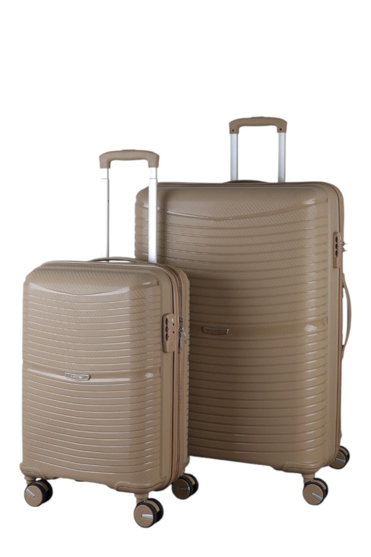 V379 AURA Y.ÜRETİM PP VALİZ 55 CM + 75 CM SİYAH SET