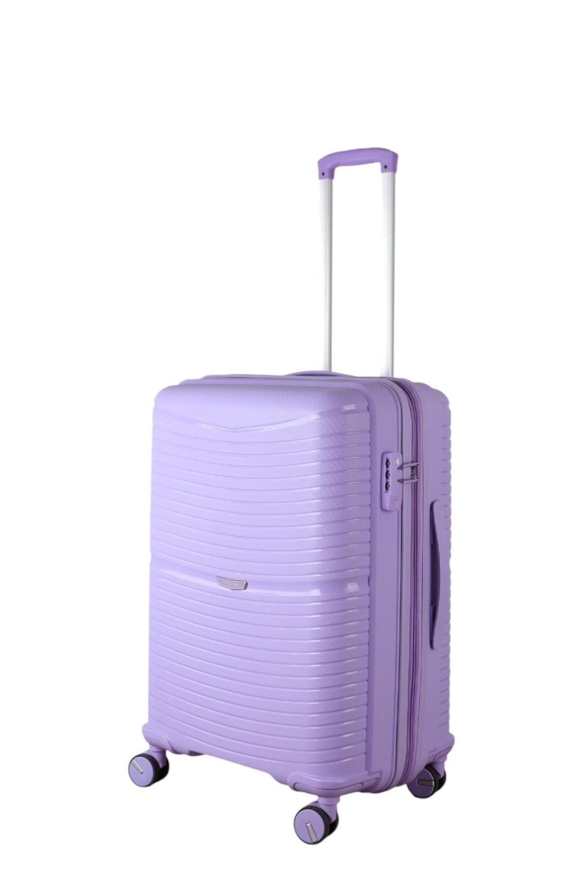 V379 AURA Y.ÜRETİM PP VALİZ 55 CM + 75 CM SİYAH SET