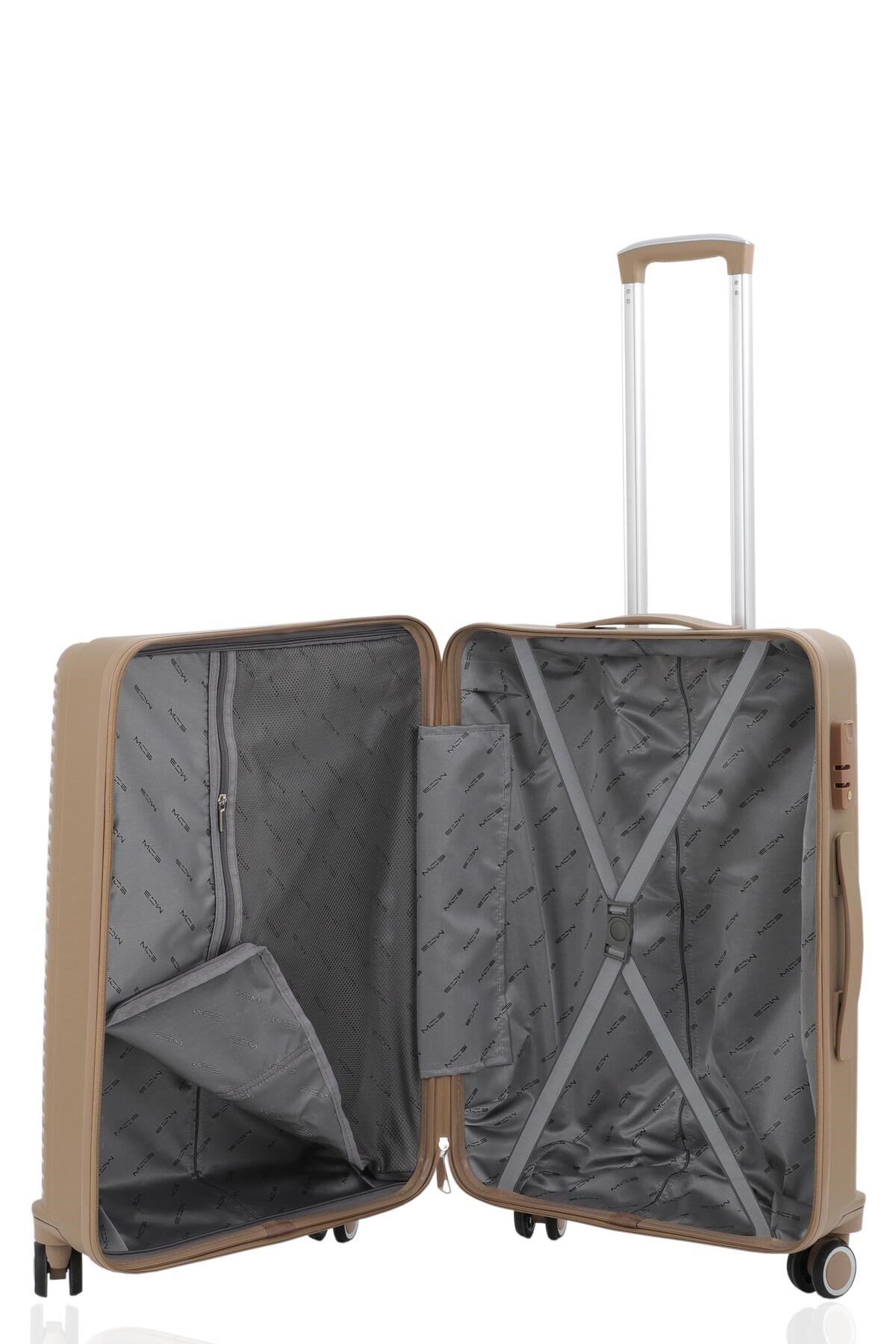 V379 AURA Y.ÜRETİM PP VALİZ 55 CM + 75 CM SİYAH SET