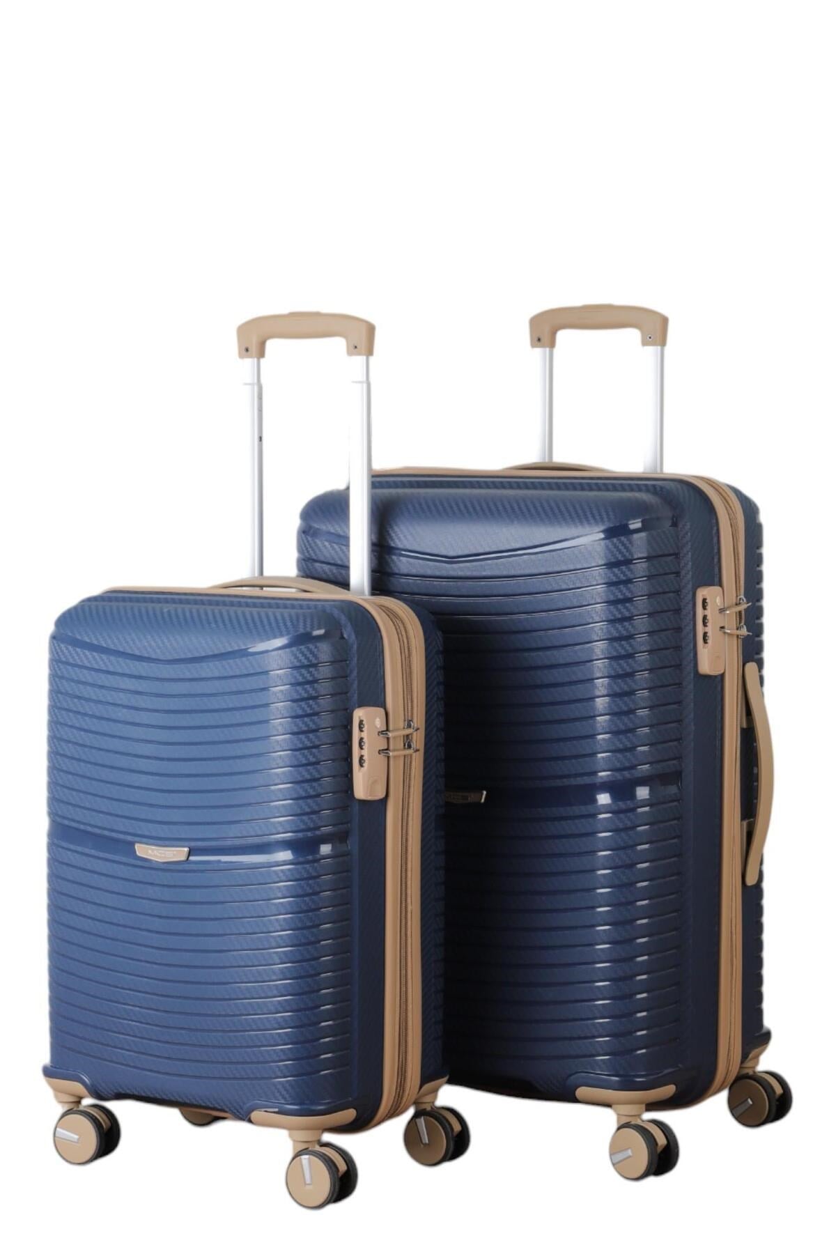 V379 AURA Y.ÜRETİM PP VALİZ 65 CM + 75 CM SİYAH SET