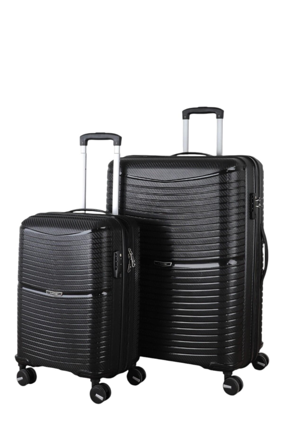 V379 PP Y.ÜRETİM PP VALİZ 55 CM + 65 CM SİYAH SET