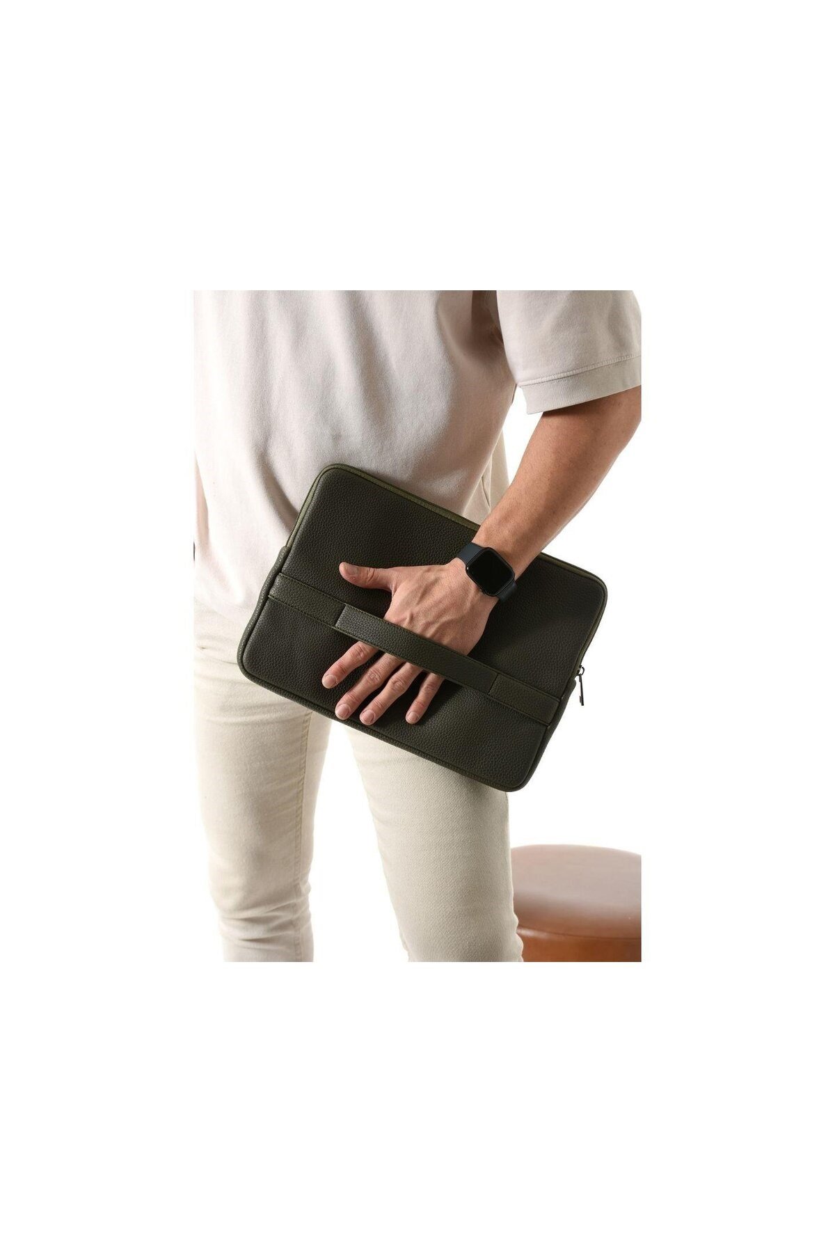 Vegan Deri Unisex Macbook Ve Evrak Çantası-Gündelik