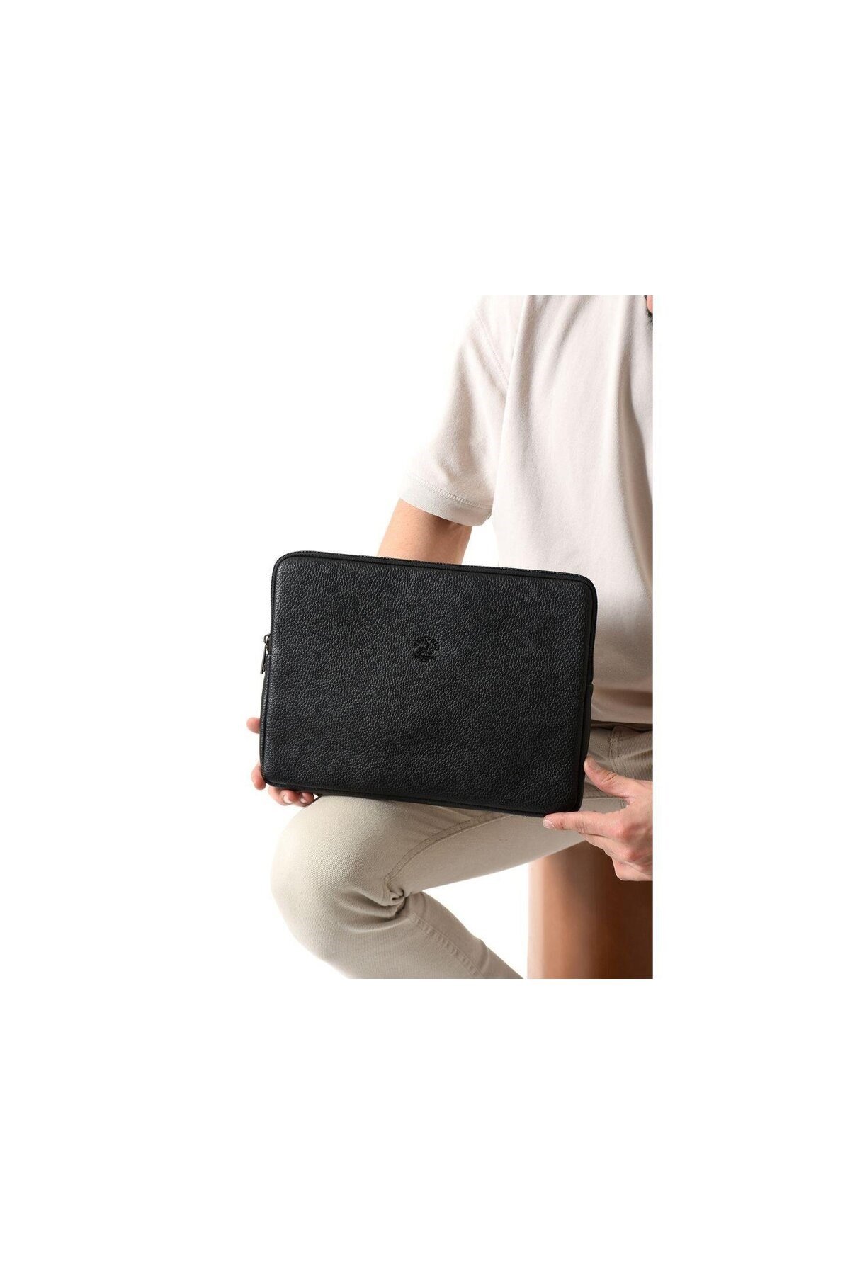 Vegan Deri Unisex Macbook Ve Evrak Çantası-Gündelik