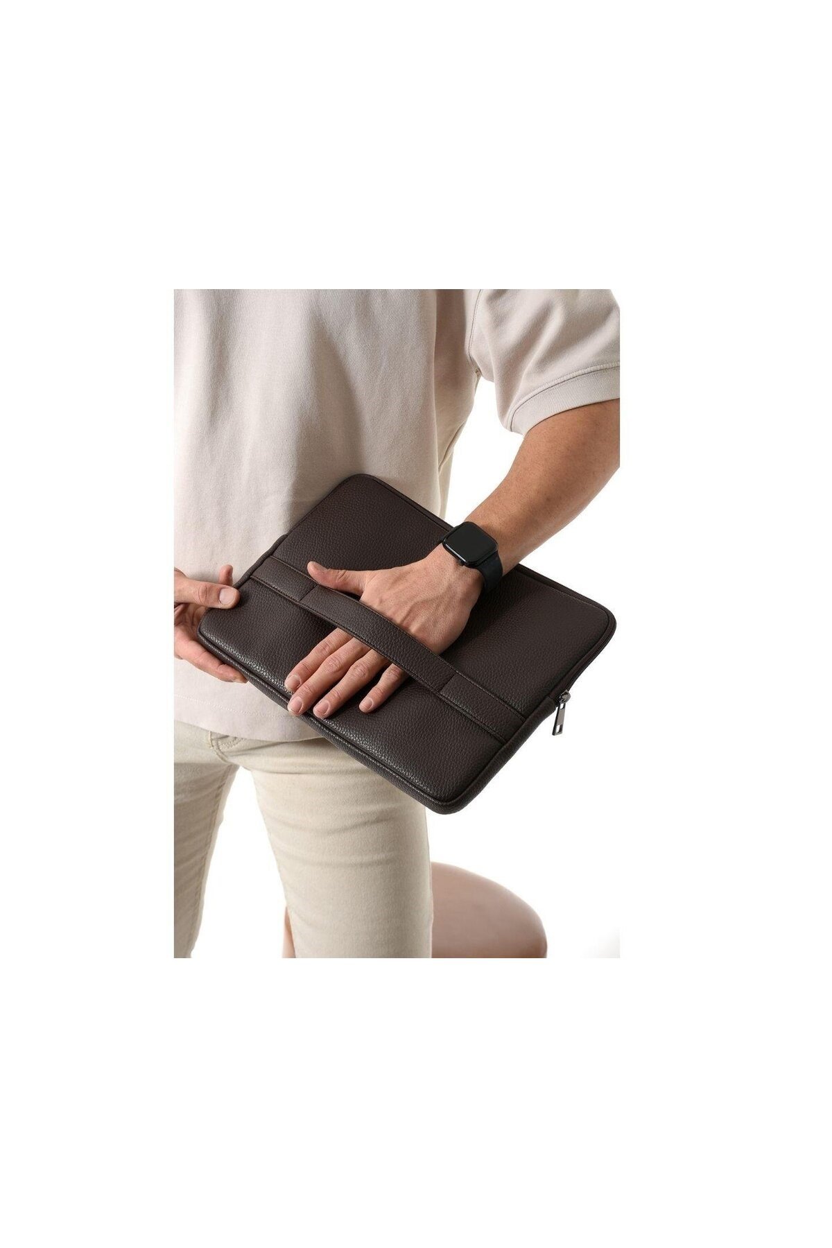 Vegan Deri Unisex Macbook Ve Evrak Çantası-Gündelik