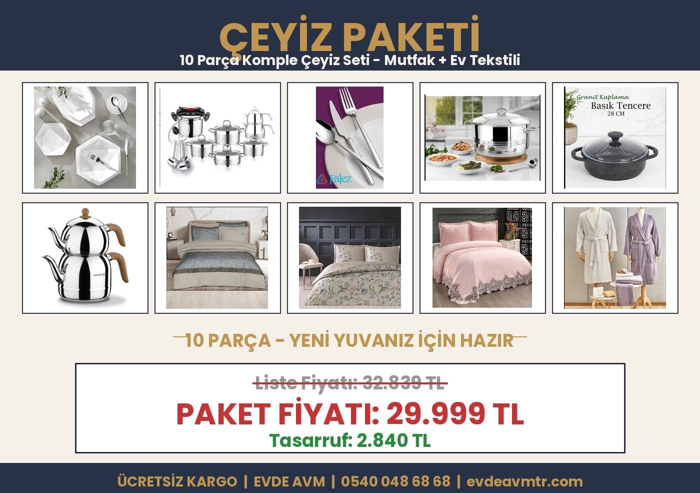 EVDE AVM ÇEYİZ PAKETİ - MUTFAK & EV TEKSTİLİ