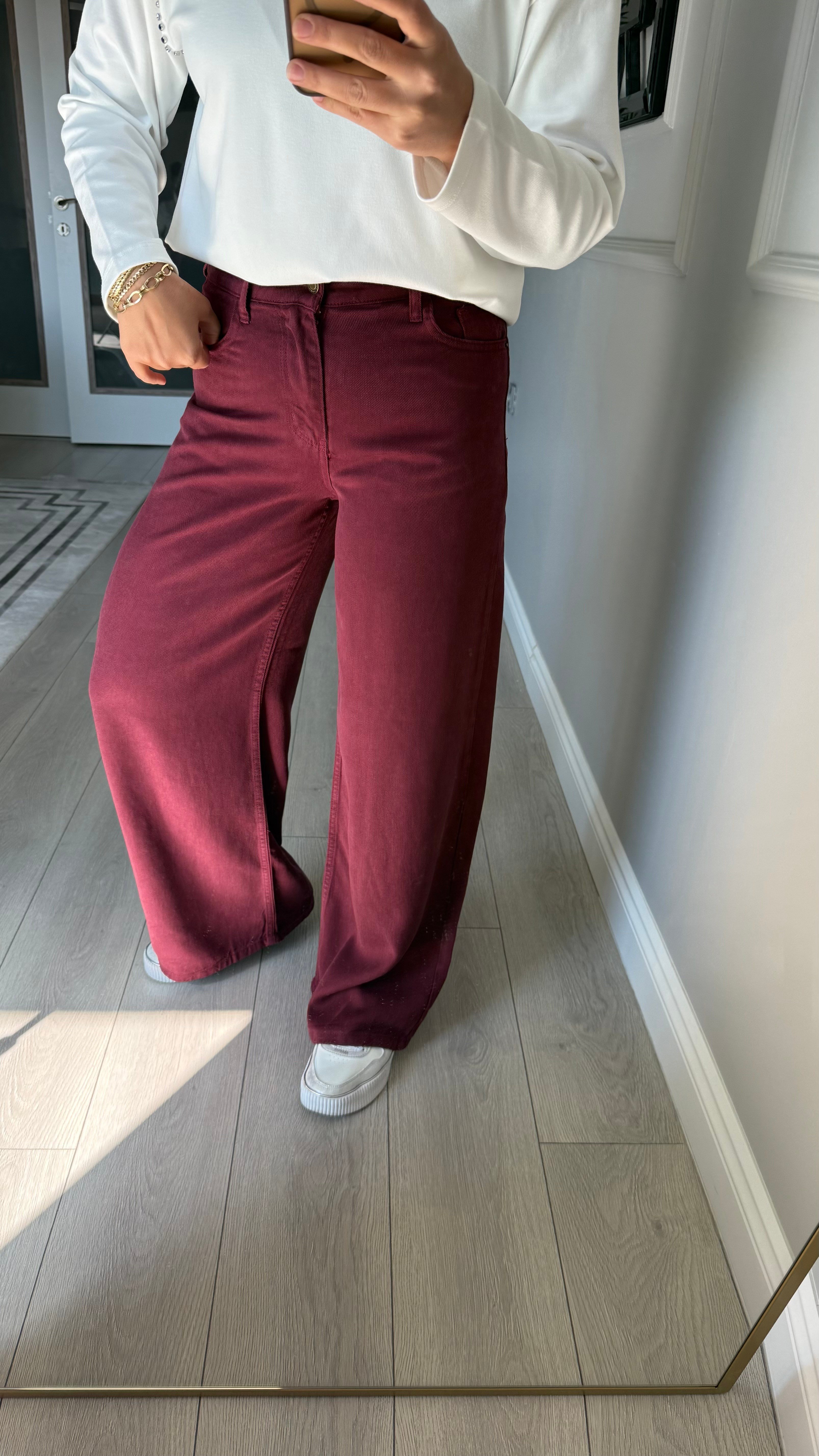 Premium kalite 100% pamuklu yumuşacık tensel jean bordo