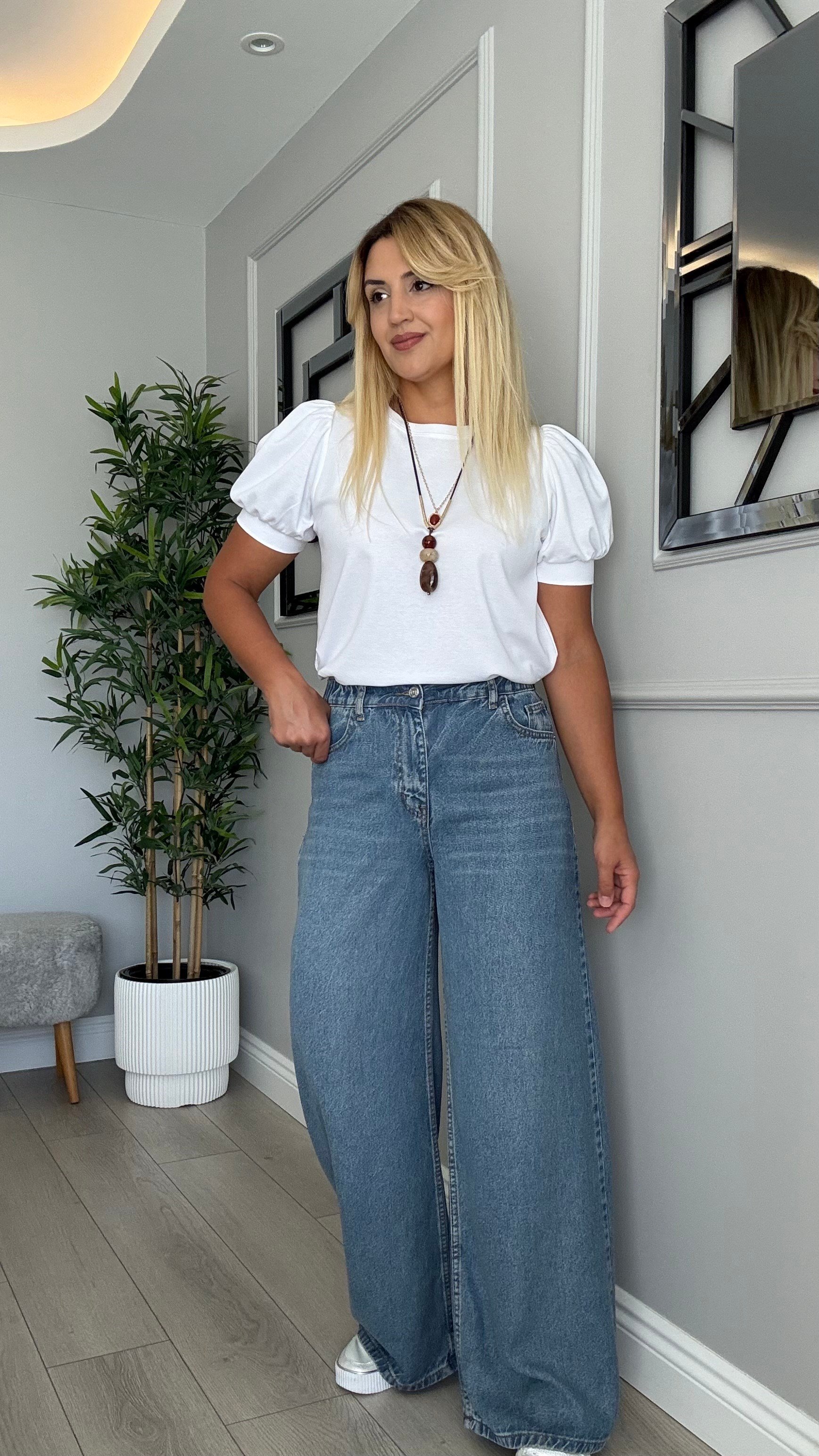 Premium kalite beli lastikli  tensel jean