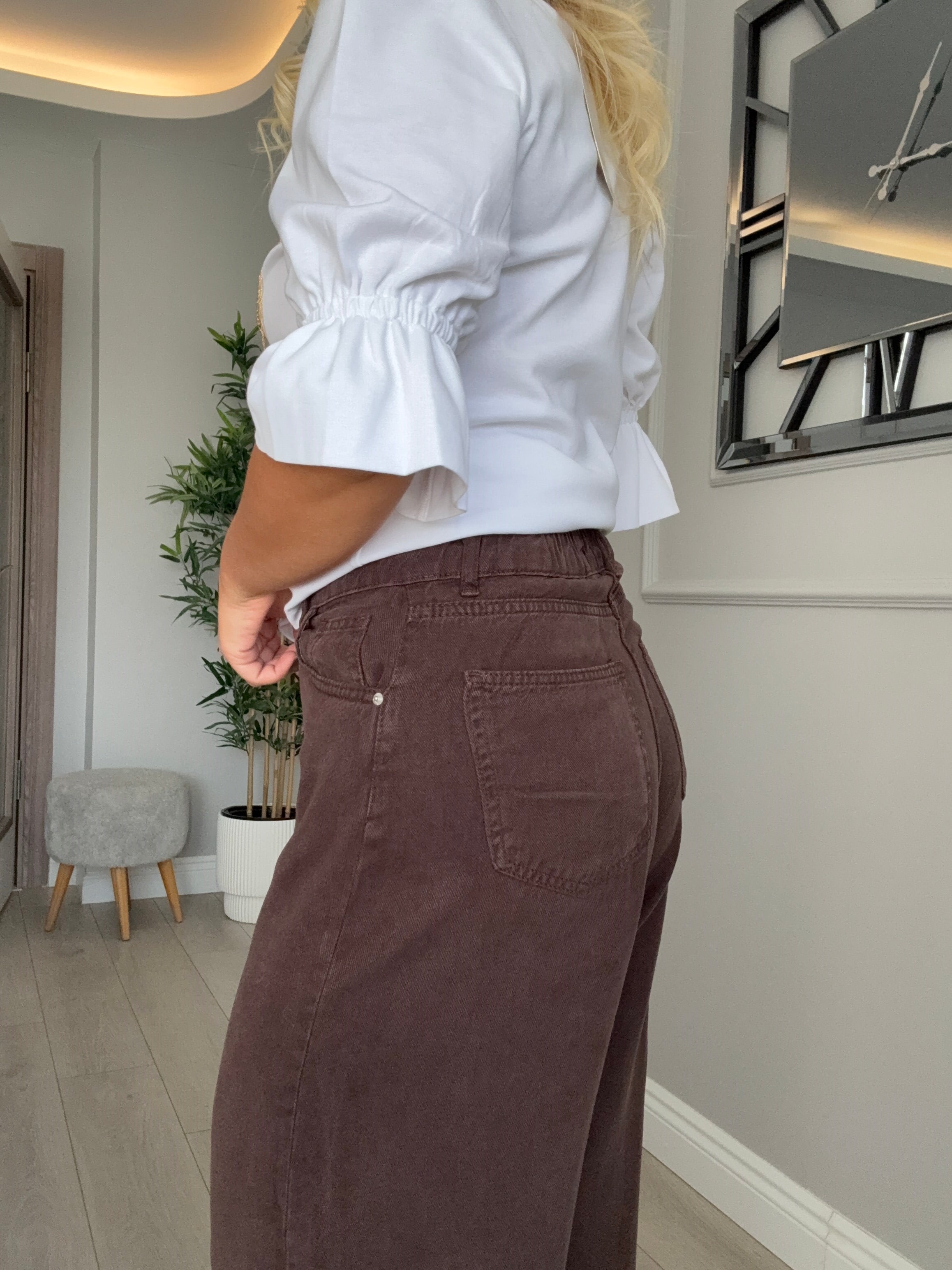 Premium kalite beli lastikli yumuşak tensel jean