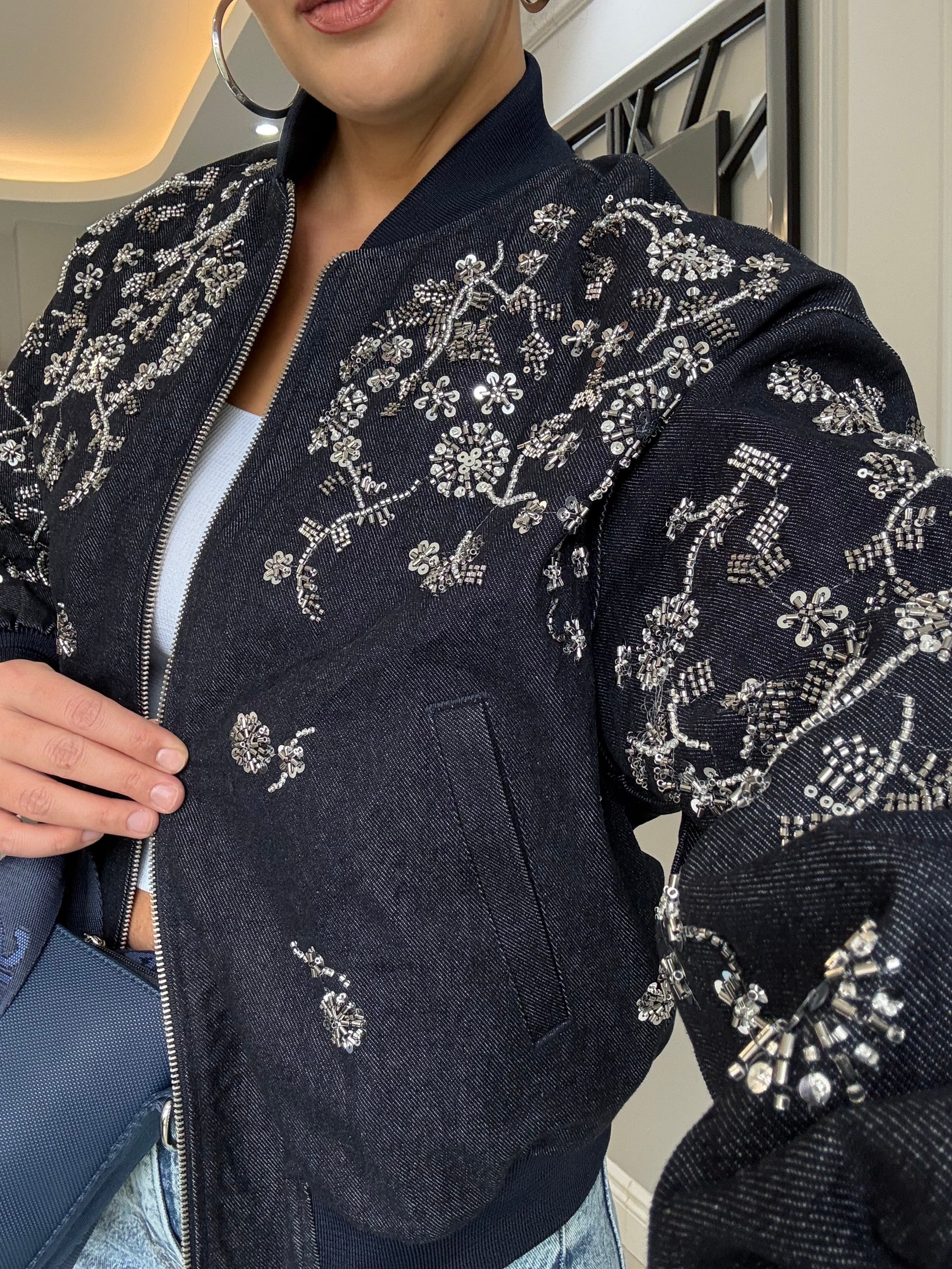 Premium kalite full taş işlemeli içi astarlı  denim ceket 