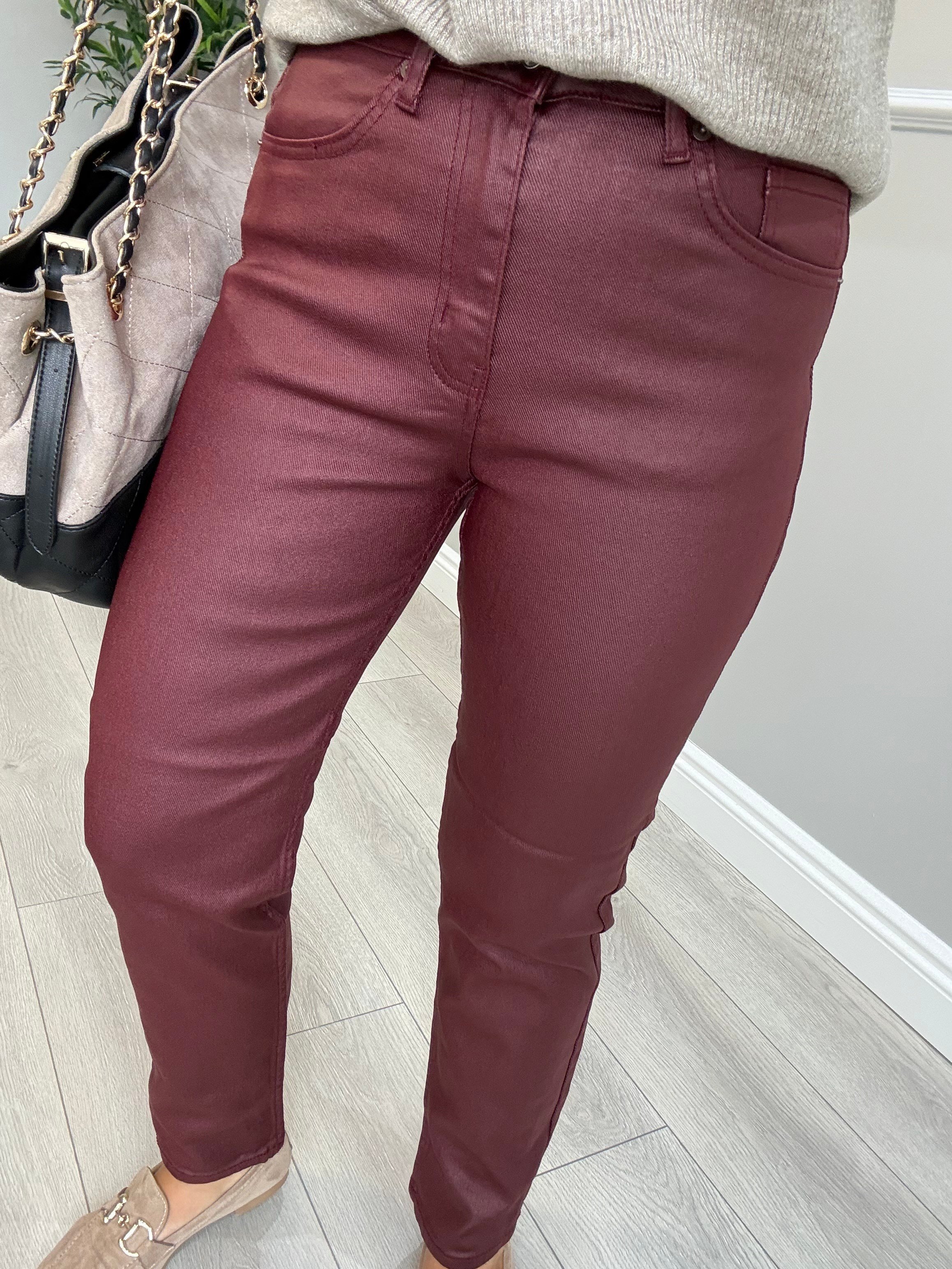 Premium kalite mumlu jean - bordo