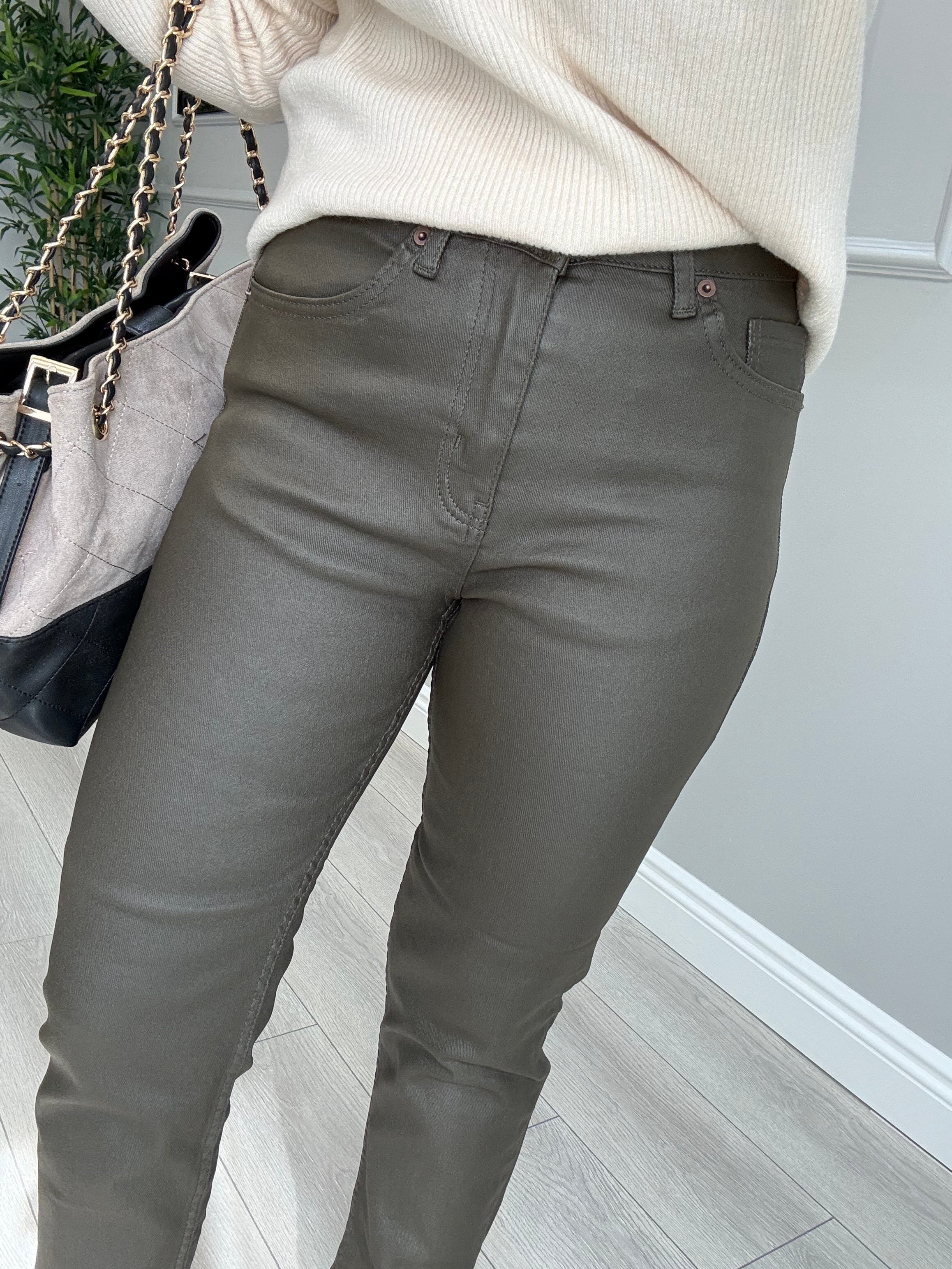 Premium kalite mumlu jean - haki