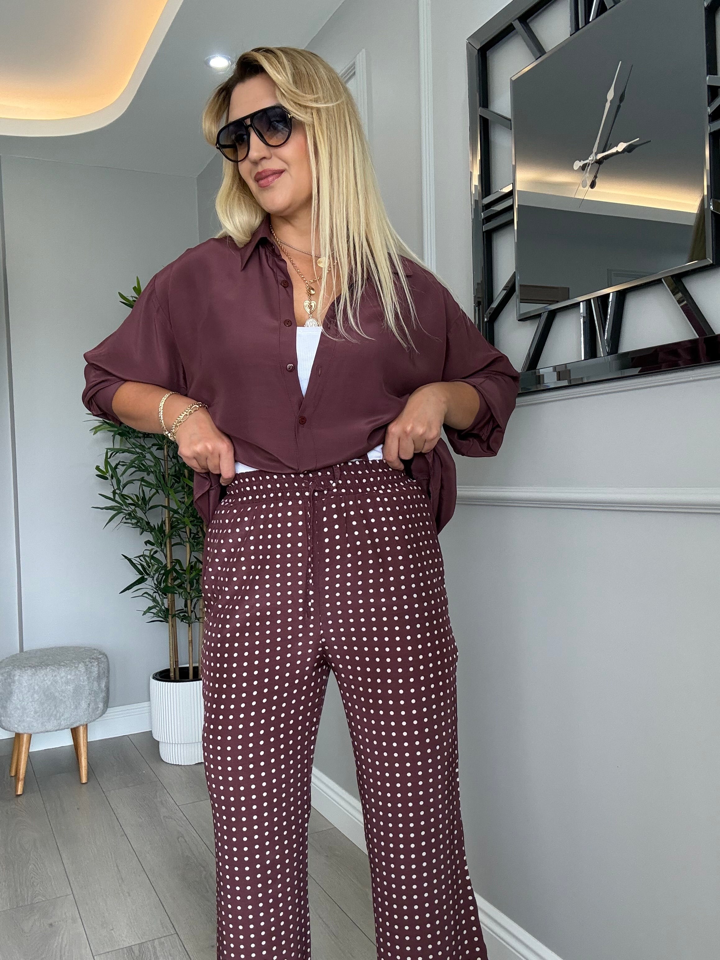 Premium kalite tensel gömlek , pantolon takım bordo 