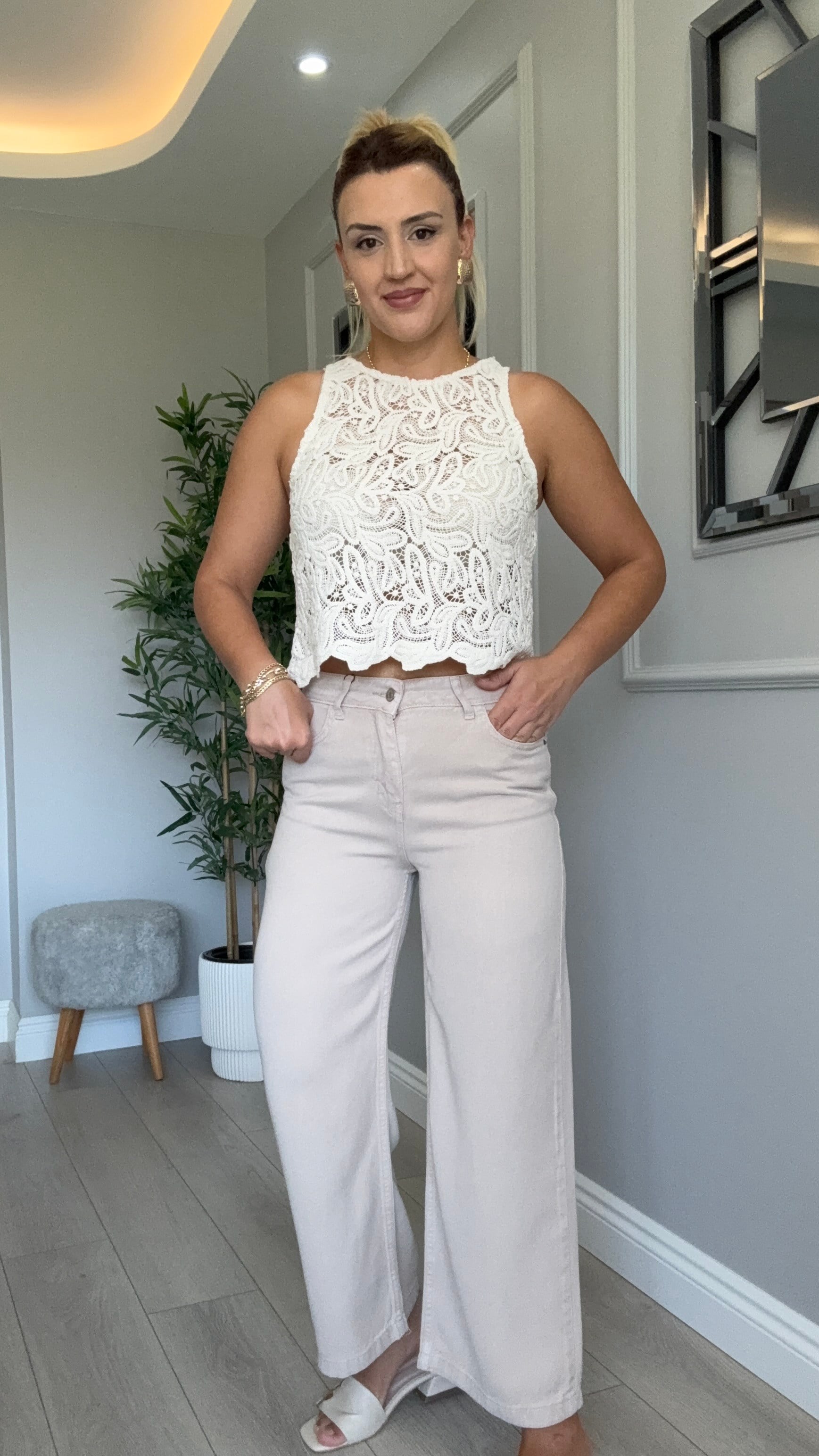 Premium kalite yumuşacık tensel jean Bej 