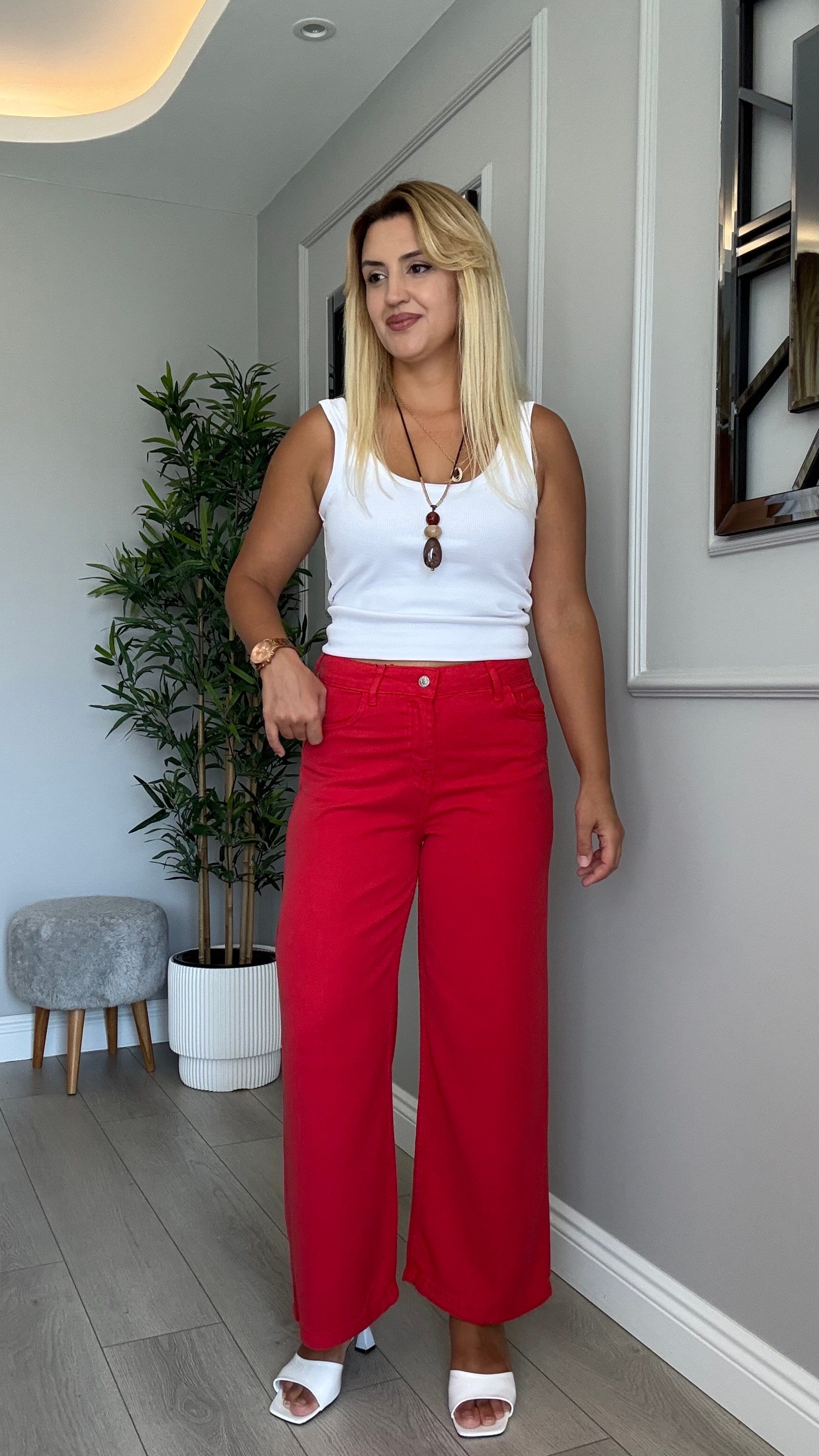 Premium kalite yumuşacık tensel  jean kırmızı