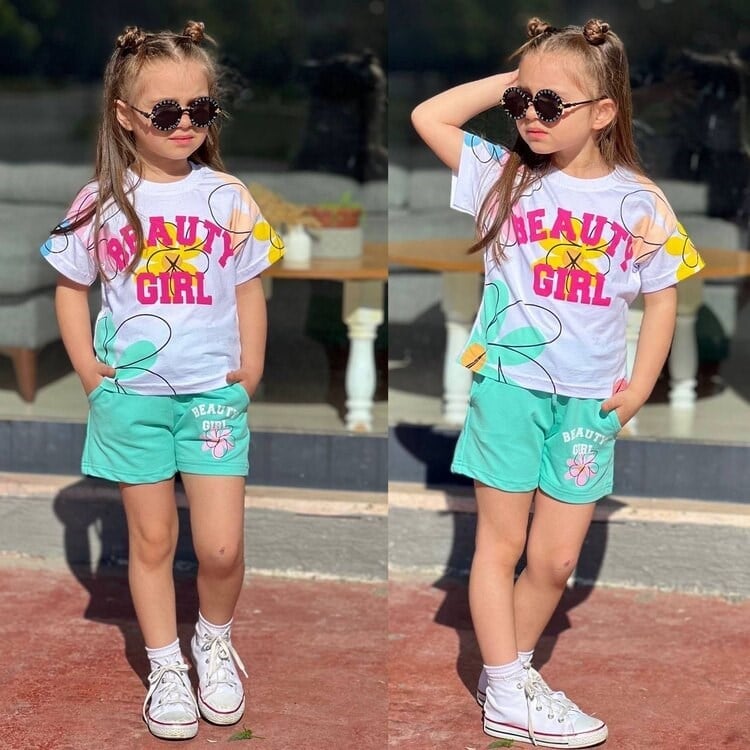 Beauty Gril Yeşil Şortlu 2'li Takım