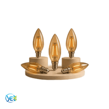 ECOLITE 4W C35 LED GOLD FILAMENT AMPUL CANDLE SERIES 420LM 2200K SICAK SARI IŞIK E14 GOLD CAM
