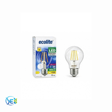 ECOLITE 7W A60 LED FILAMENT AMPUL CLASSIC SERIES 425LM 2700K SARI IŞIK E27 ŞEFFAF CAM