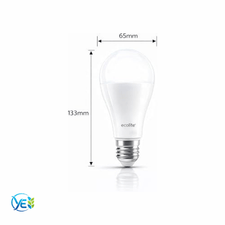 ECOLITE 9W A70 ŞARJ EDİLEBİLİR LED ACİL DURUM AMPULÜ 900LM 6500K BEYAZ IŞIK E27 OPAL CAM
