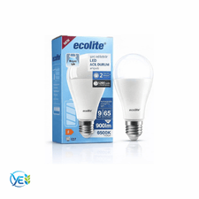 ECOLITE 9W A70 ŞARJ EDİLEBİLİR LED ACİL DURUM AMPULÜ 900LM 6500K BEYAZ IŞIK E27 OPAL CAM