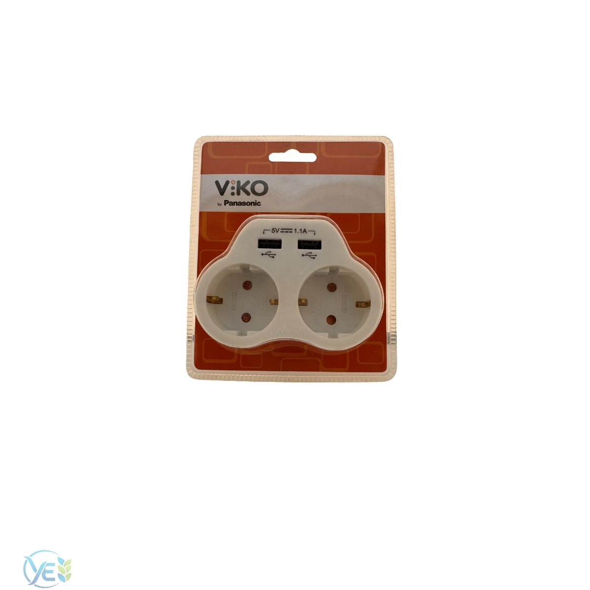 VİKO İkili Topraklı ve USB Çıkışlı FişPriz (1A) VK