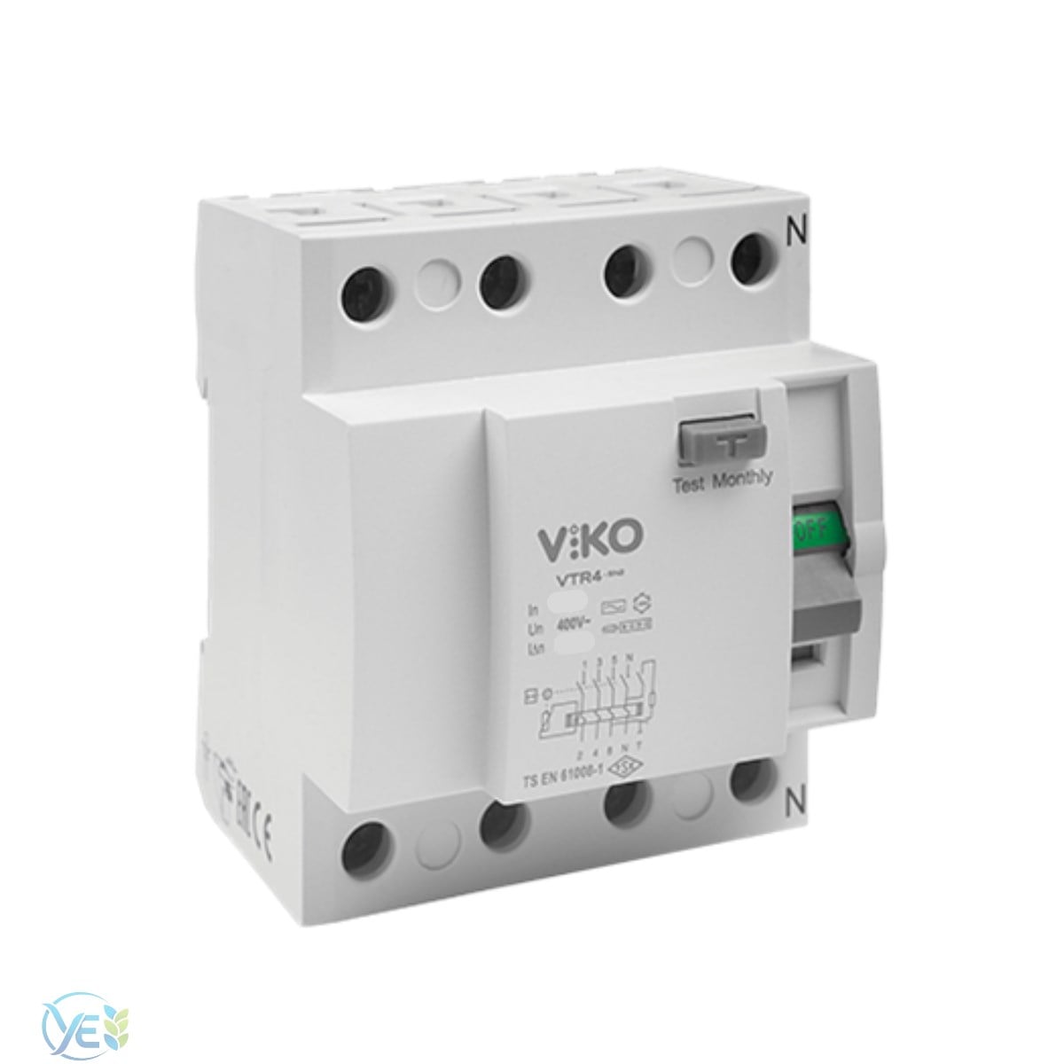 VİKO Kaçak Akım Koruma Rölesi Ac Tipi 4P 40A 30mA