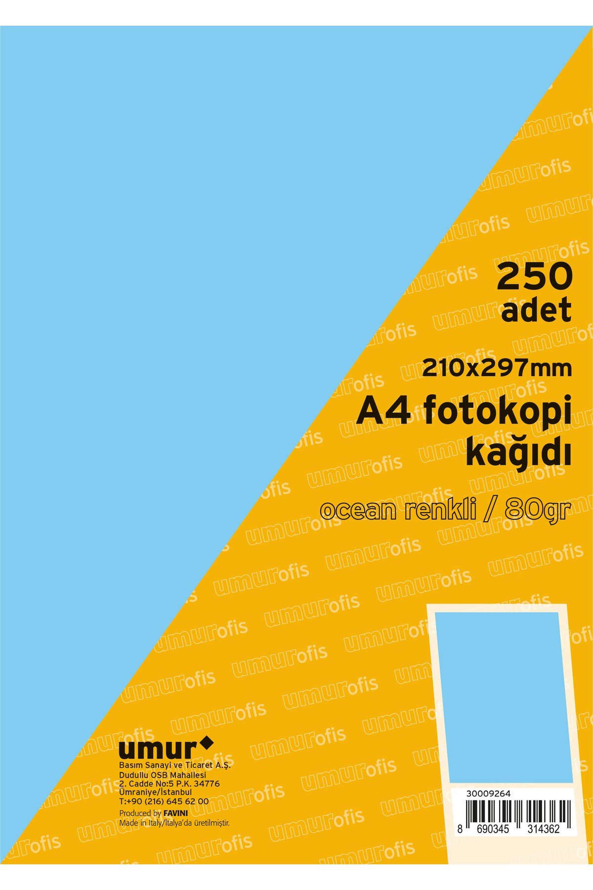 250 Lİ A4 RENKLİ FOTOKOPİ KAĞIDI 0CEAN 120