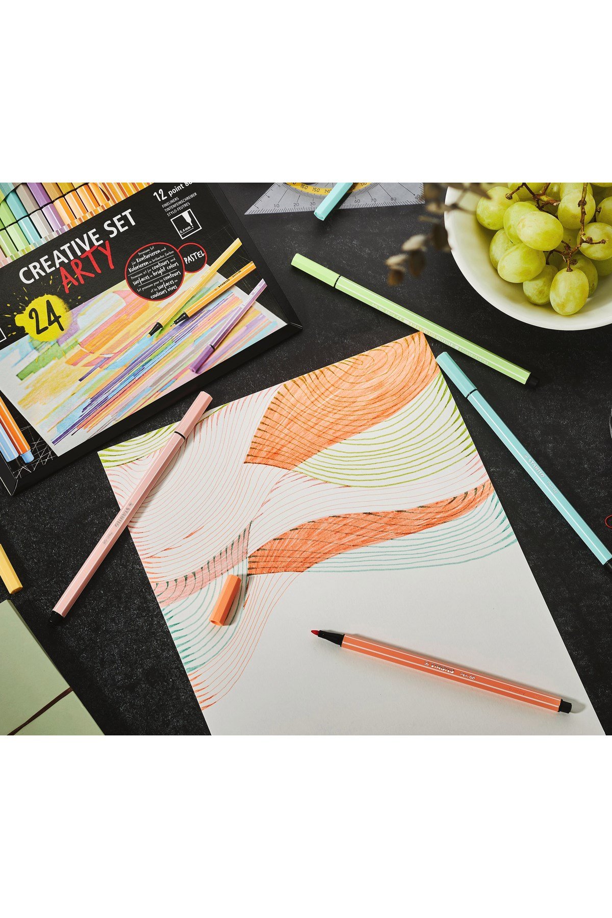 Arty Kreatif Set 24 Lü Pen+point