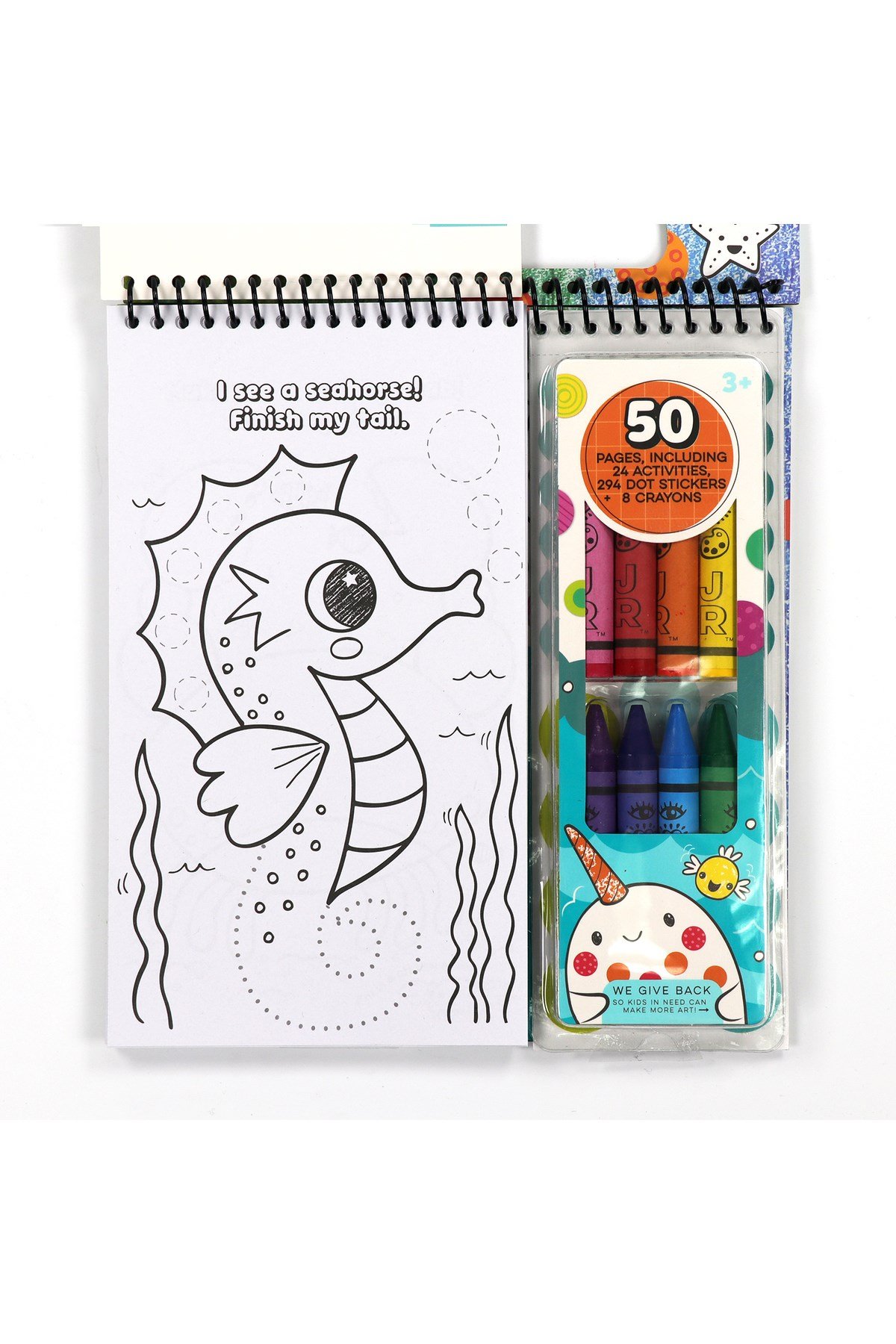 DOTTY OCEAN BOYAMA VE YAPIŞTIRMA AKTİVİTE SETİ ( 50 SAYFA 8 PASTEL BOYA DAHİL)