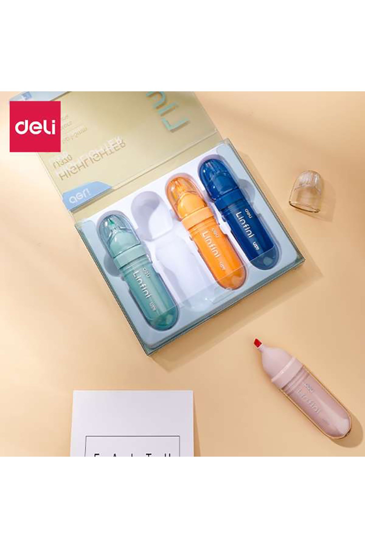 Fosforlu Kalem 4'lü Paket Pembe-Yeşil-Turuncu-Mavi