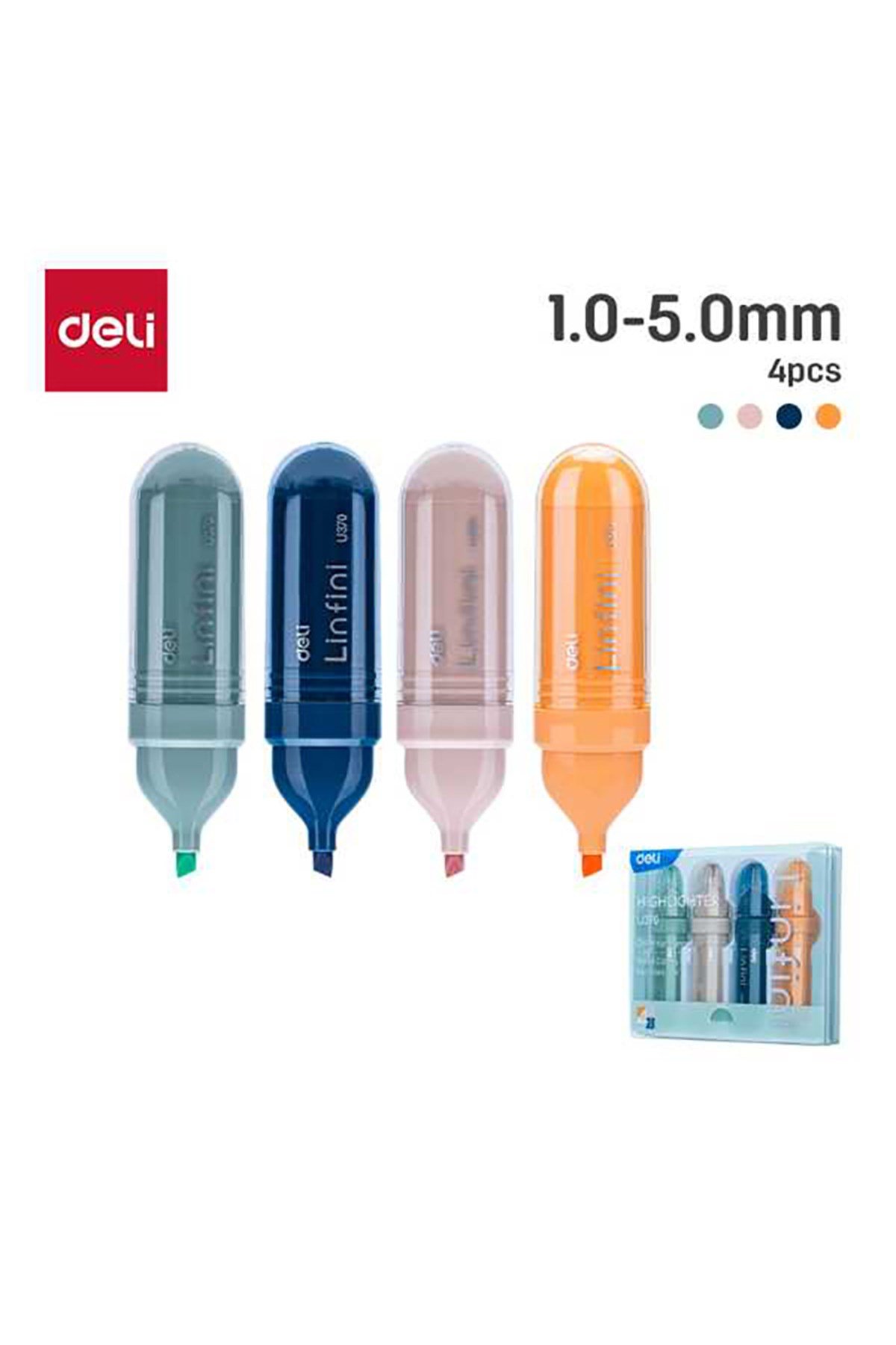 Fosforlu Kalem 4'lü Paket Pembe-Yeşil-Turuncu-Mavi