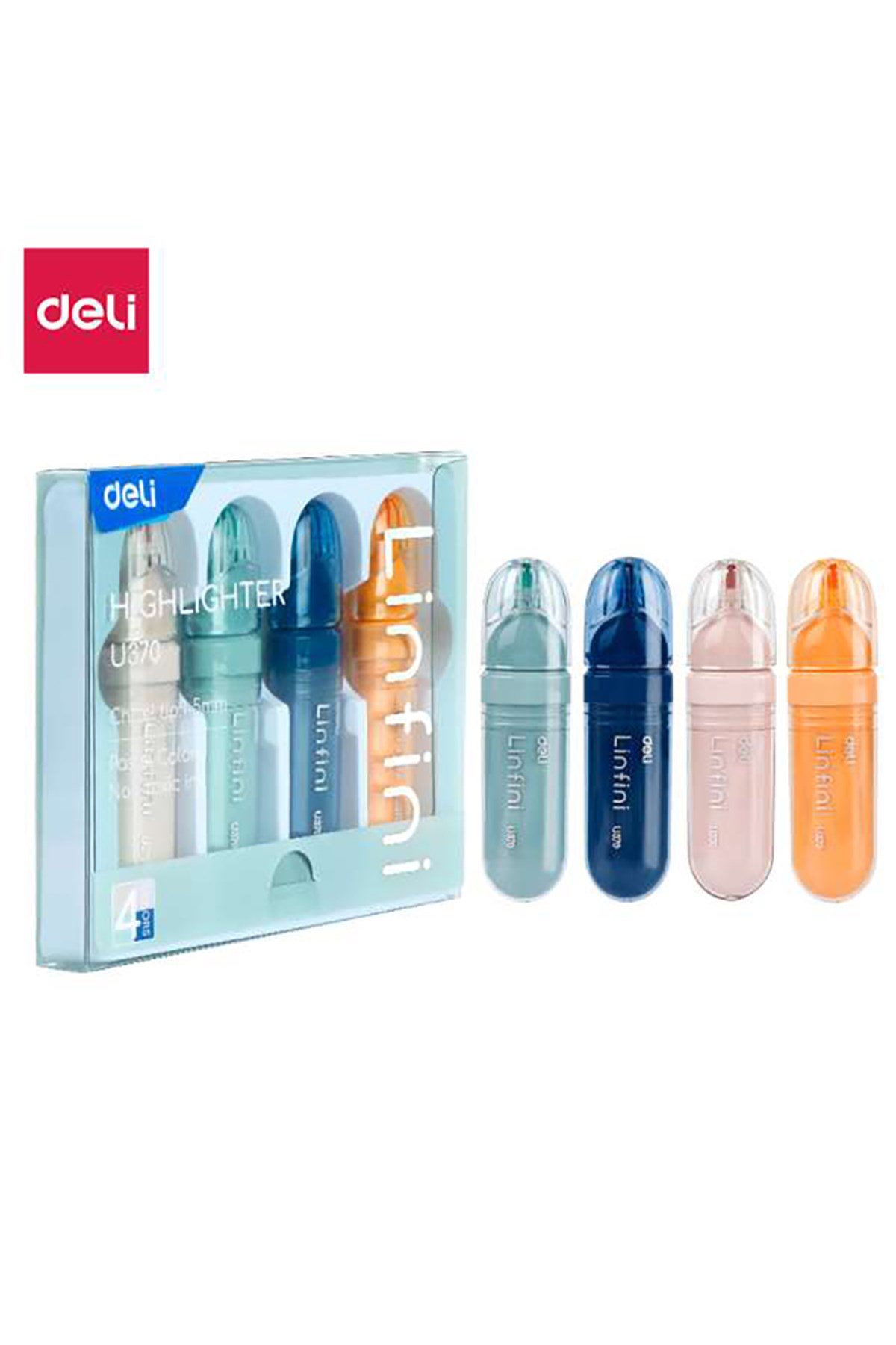 Fosforlu Kalem 4'lü Paket Pembe-Yeşil-Turuncu-Mavi