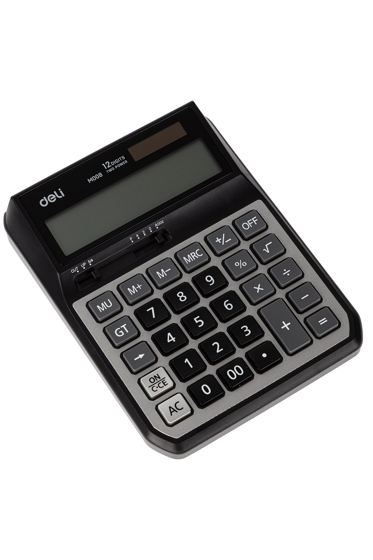 Hesap Makinesi Metal 12 digit Gri