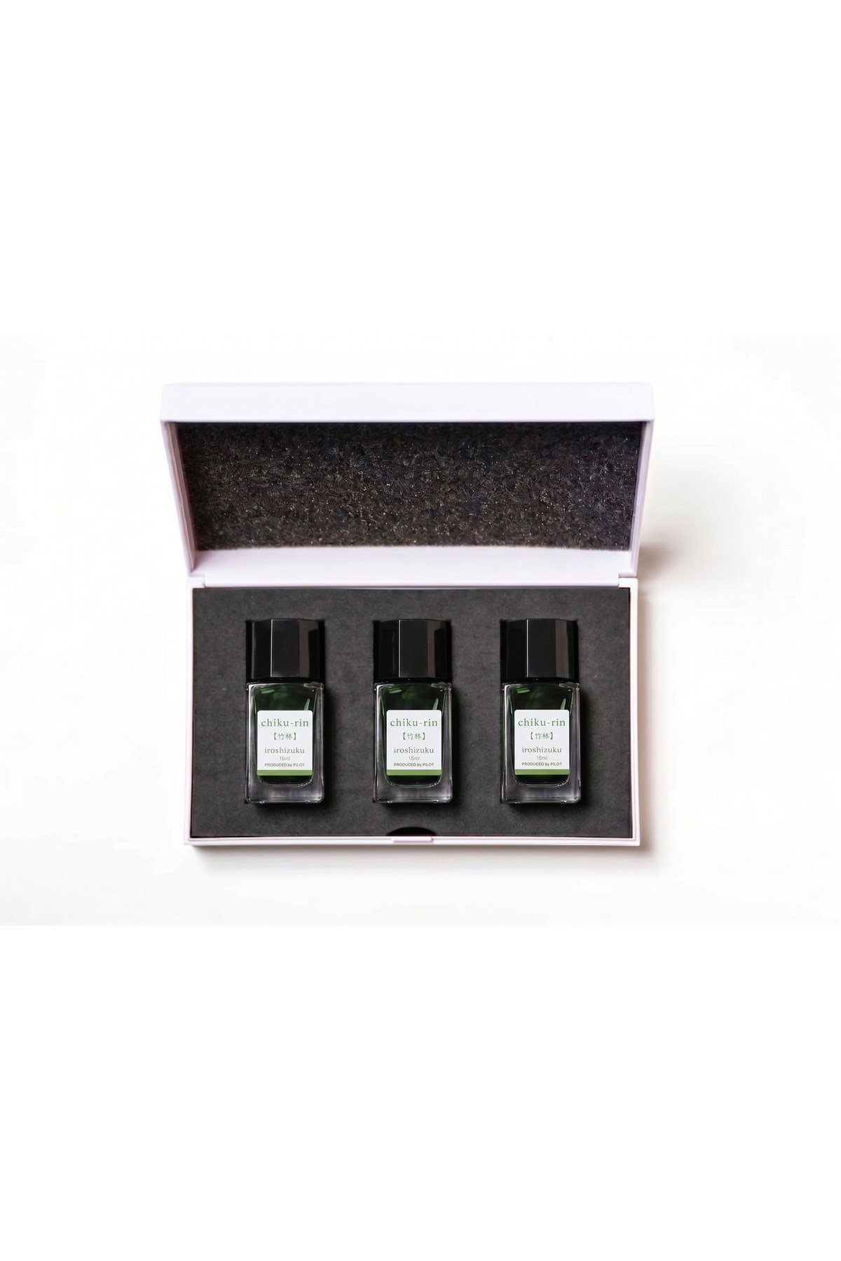INK IROSHIZUKU - 3 ADET 15 ML Yeşil CHIKU-RIN Dolma Kalem Mürekkebi Özel Ahşap Kutuda