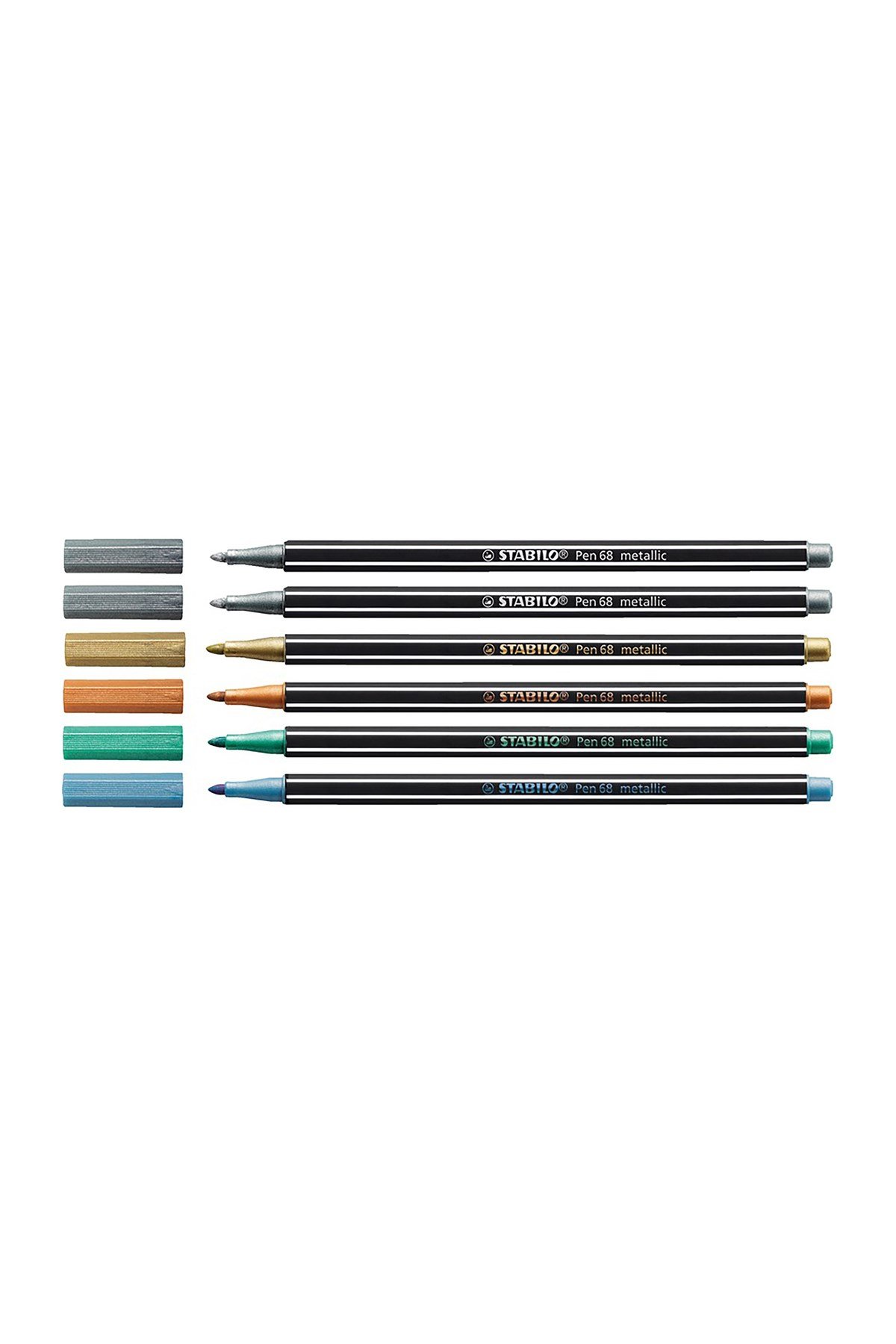 Metalik Keçe Uçlu Kalem (Pen 68 Metallic) 6 Renk