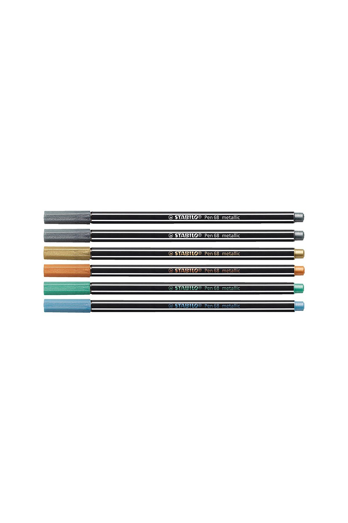 Metalik Keçe Uçlu Kalem (Pen 68 Metallic) 6 Renk