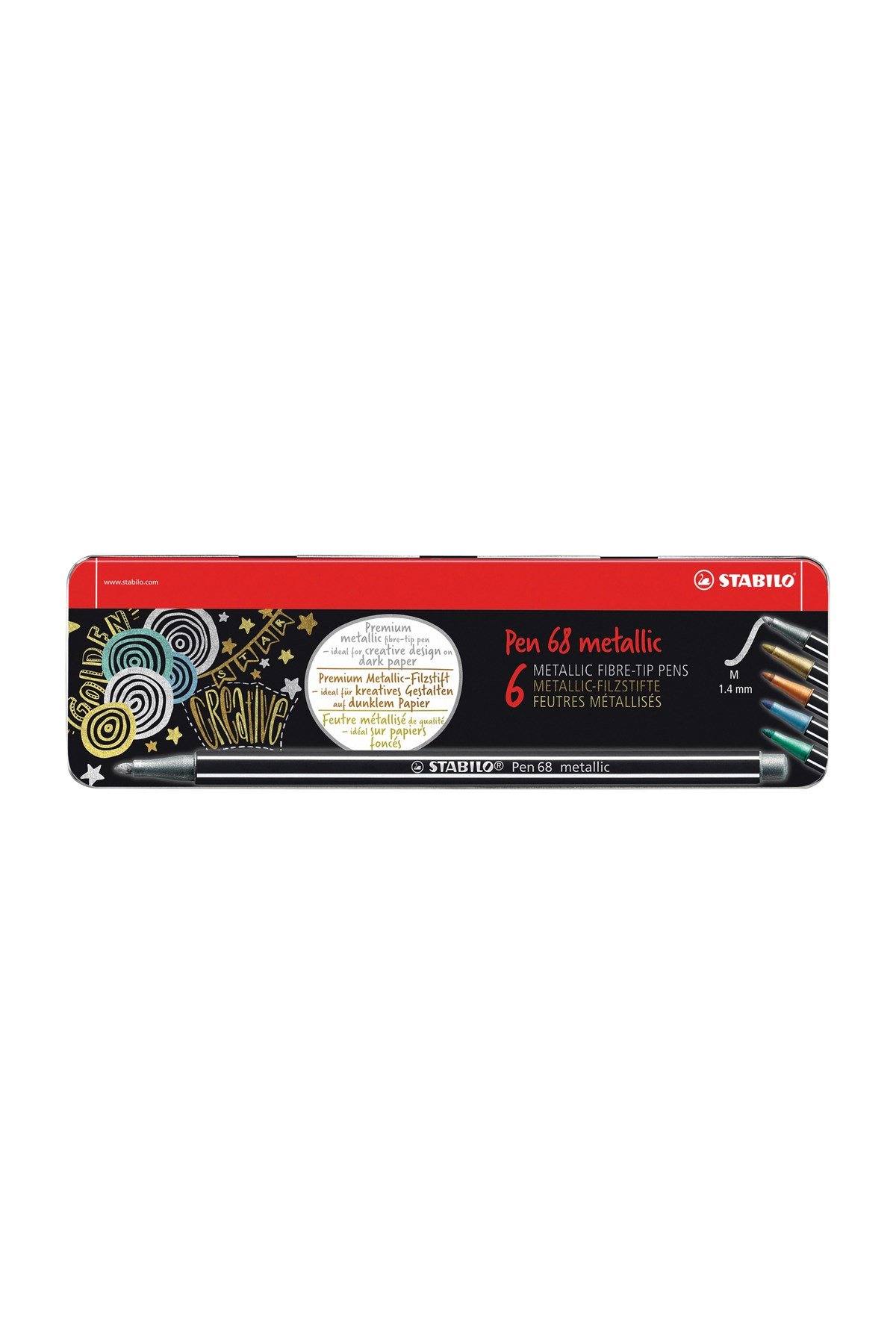 Metalik Keçe Uçlu Kalem (Pen 68 Metallic) 6 Renk