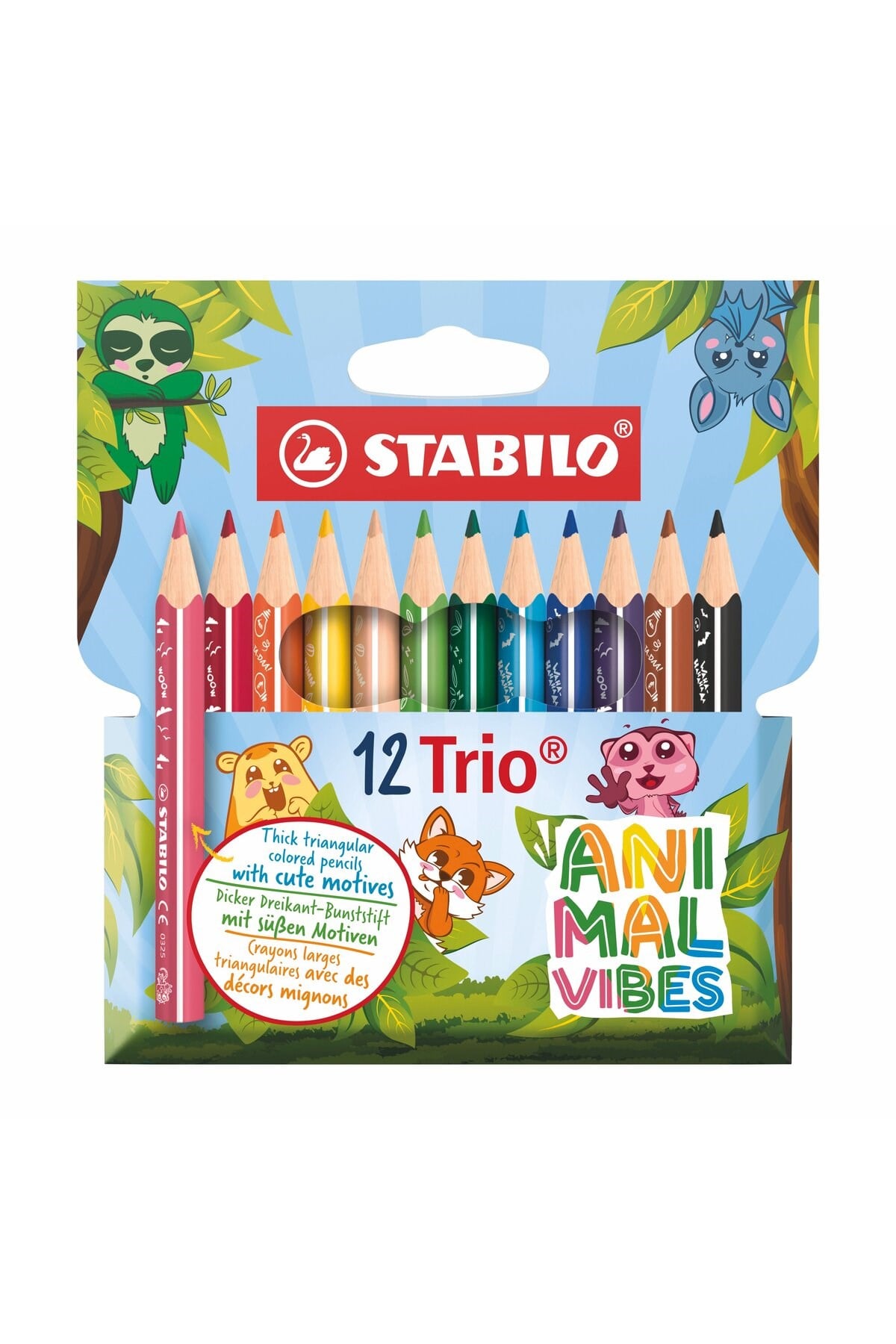 Trio Thick Animal Vibes Short 12'li Kuru Boya Kalemi