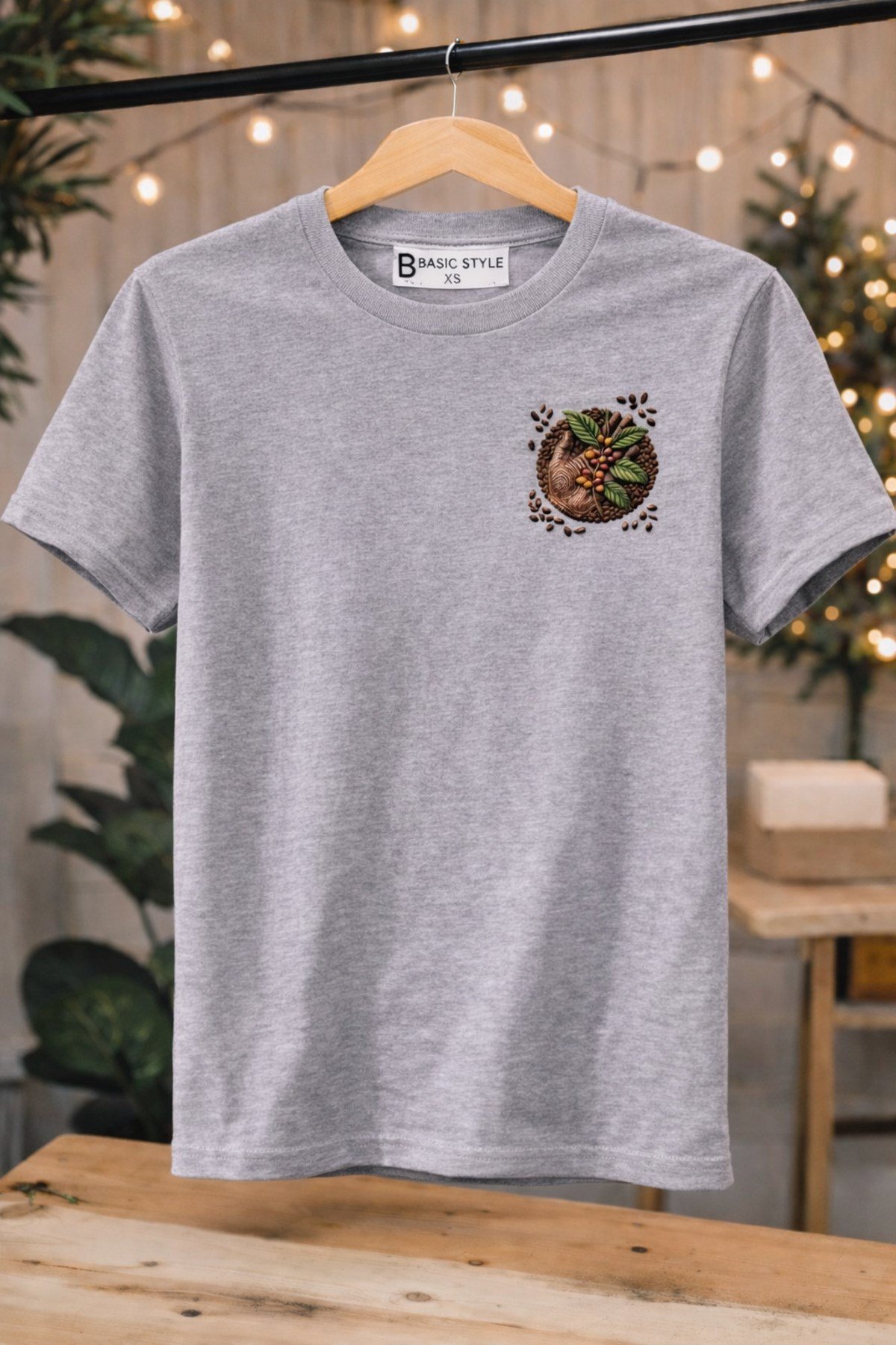 Basic Style Kahveler ve Çekirdekler Kahve Bardağı T-Shirt