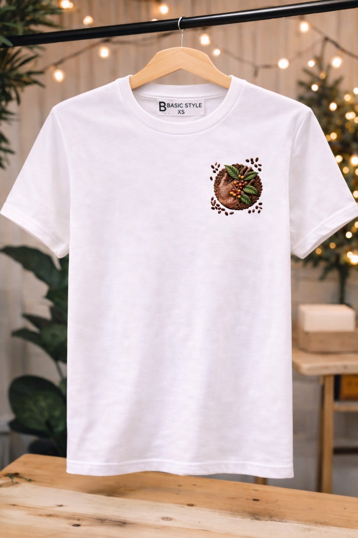 Basic Style Kahveler ve Çekirdekler Kahve Bardağı T-Shirt