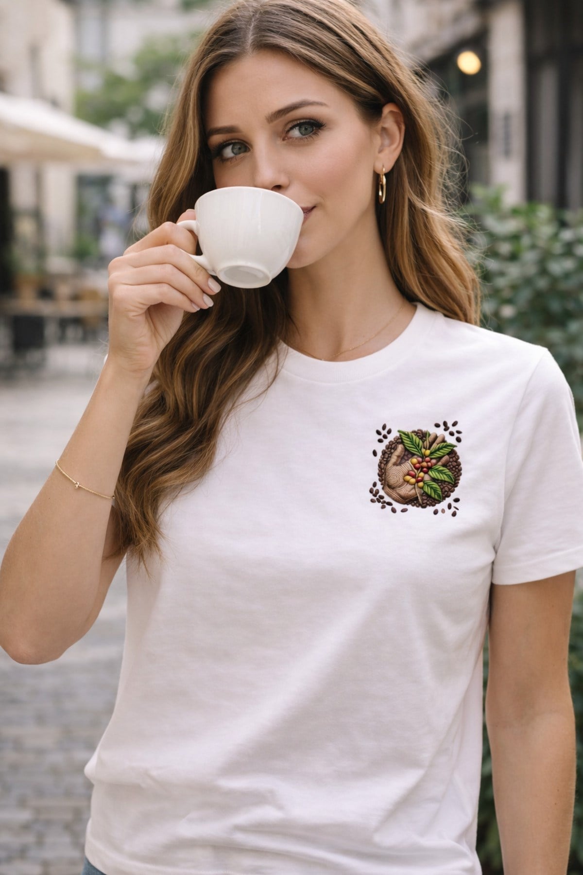 Basic Style Kahveler ve Çekirdekler Kahve Bardağı T-Shirt