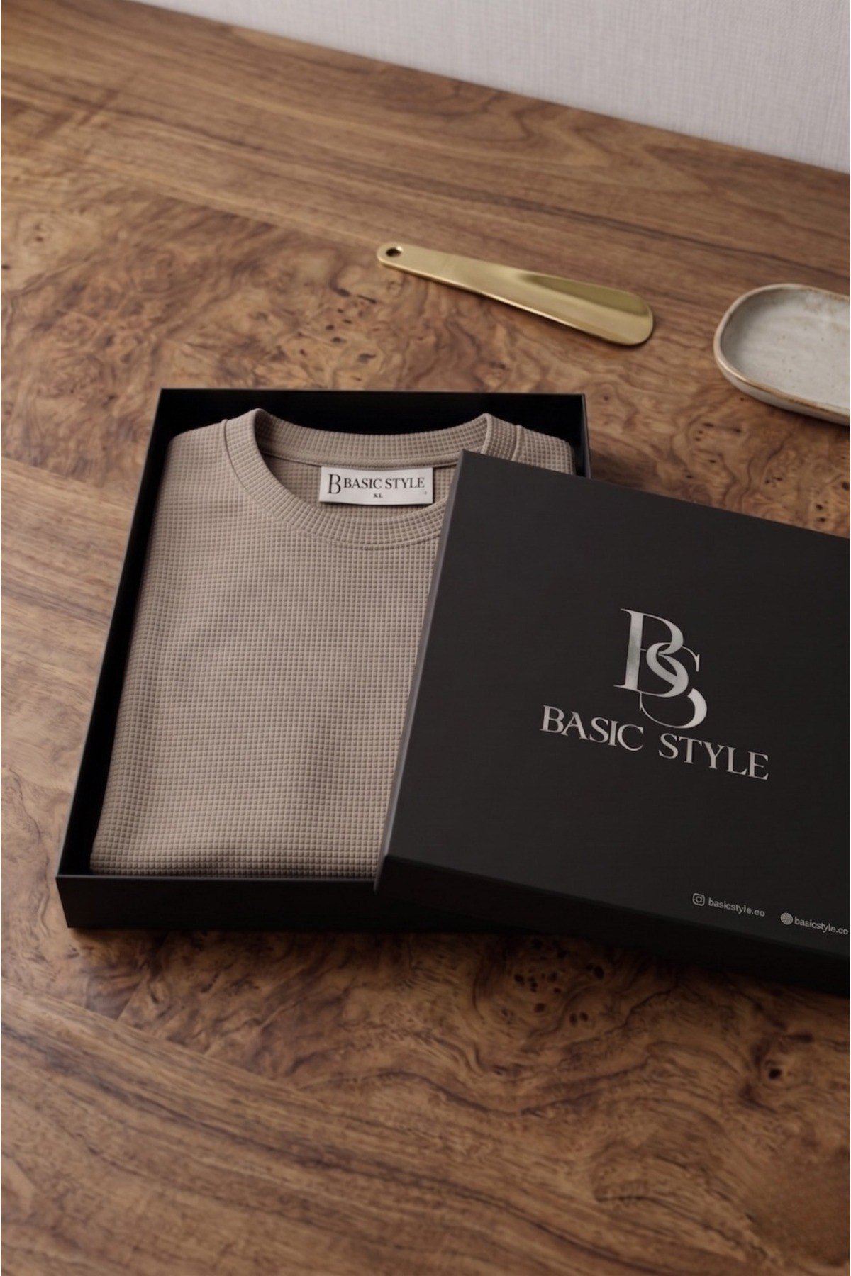 Basic Style Unisex Waffle Kumaş Basic Tişört T-Shirt