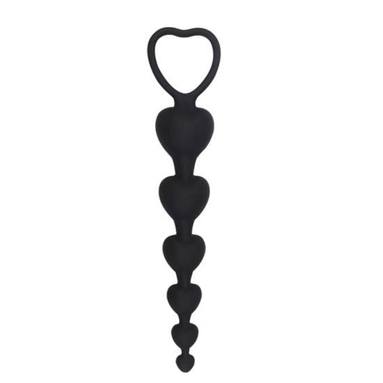 Backpart 5 Boğumlu Anal Plug – Pürüzsüz Silikon Kalp Tasarım