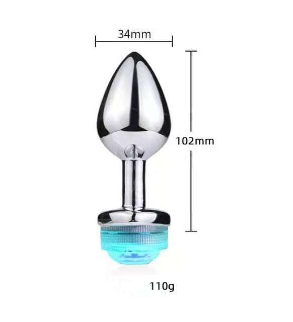 Backpart Kumandalı LED Işıklı Çelik Anal Plug – Premium Paslanmaz Tasarım