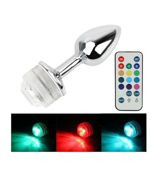 Backpart Kumandalı LED Işıklı Çelik Anal Plug – Premium Paslanmaz Tasarım
