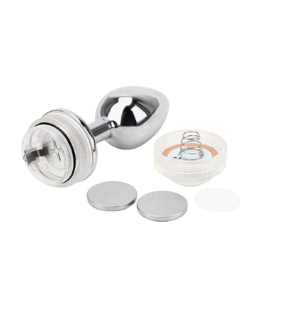 Backpart Kumandalı LED Işıklı Çelik Anal Plug – Premium Paslanmaz Tasarım