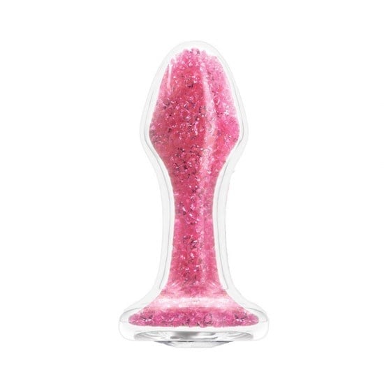 Backpart Premium Cam Anal Plug – Pembe Kristal Taşlı Özel Tasarım